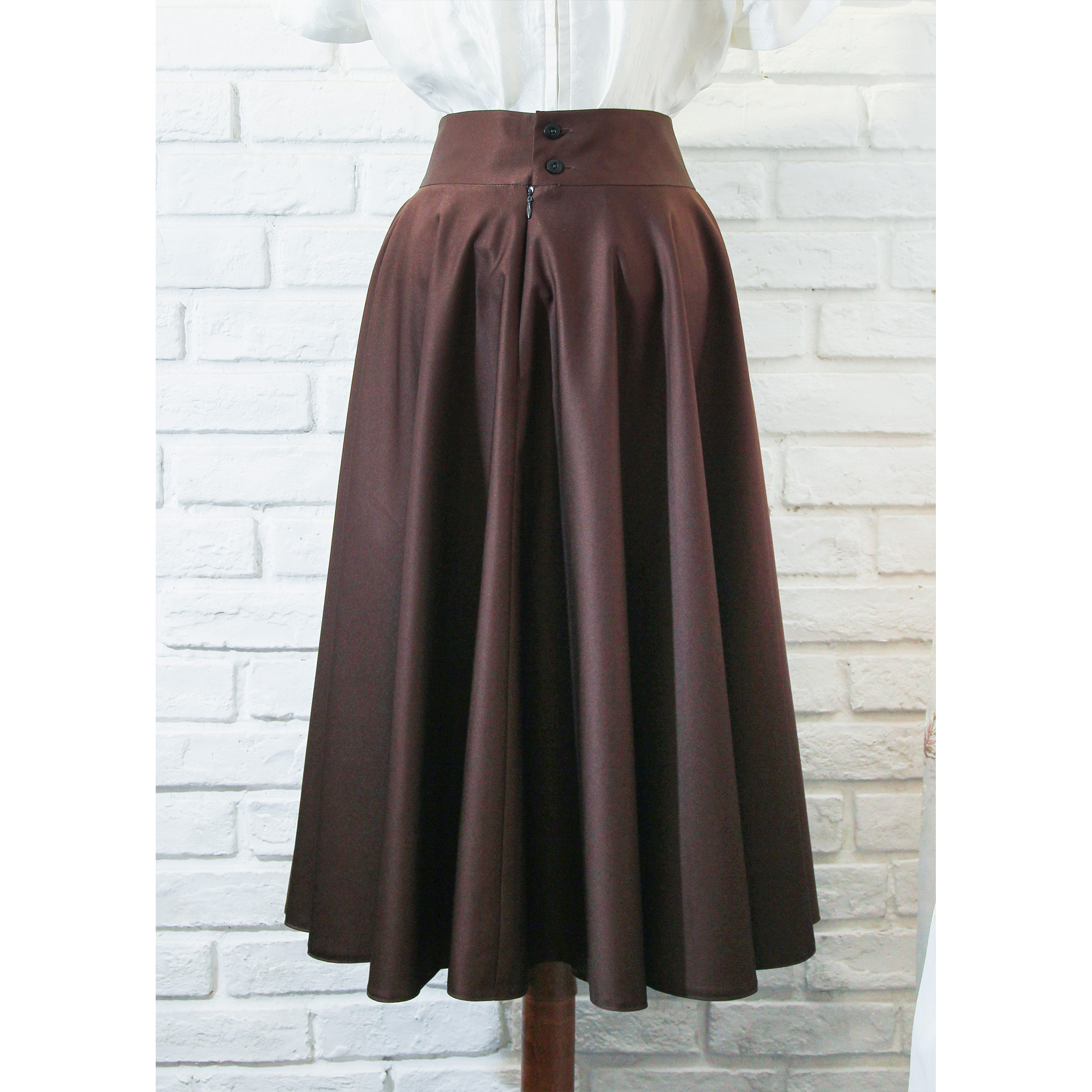 (Ready/Custom-Made) - Vintage High Waist Swing Table Skirt - 7 colour available (FM041）
