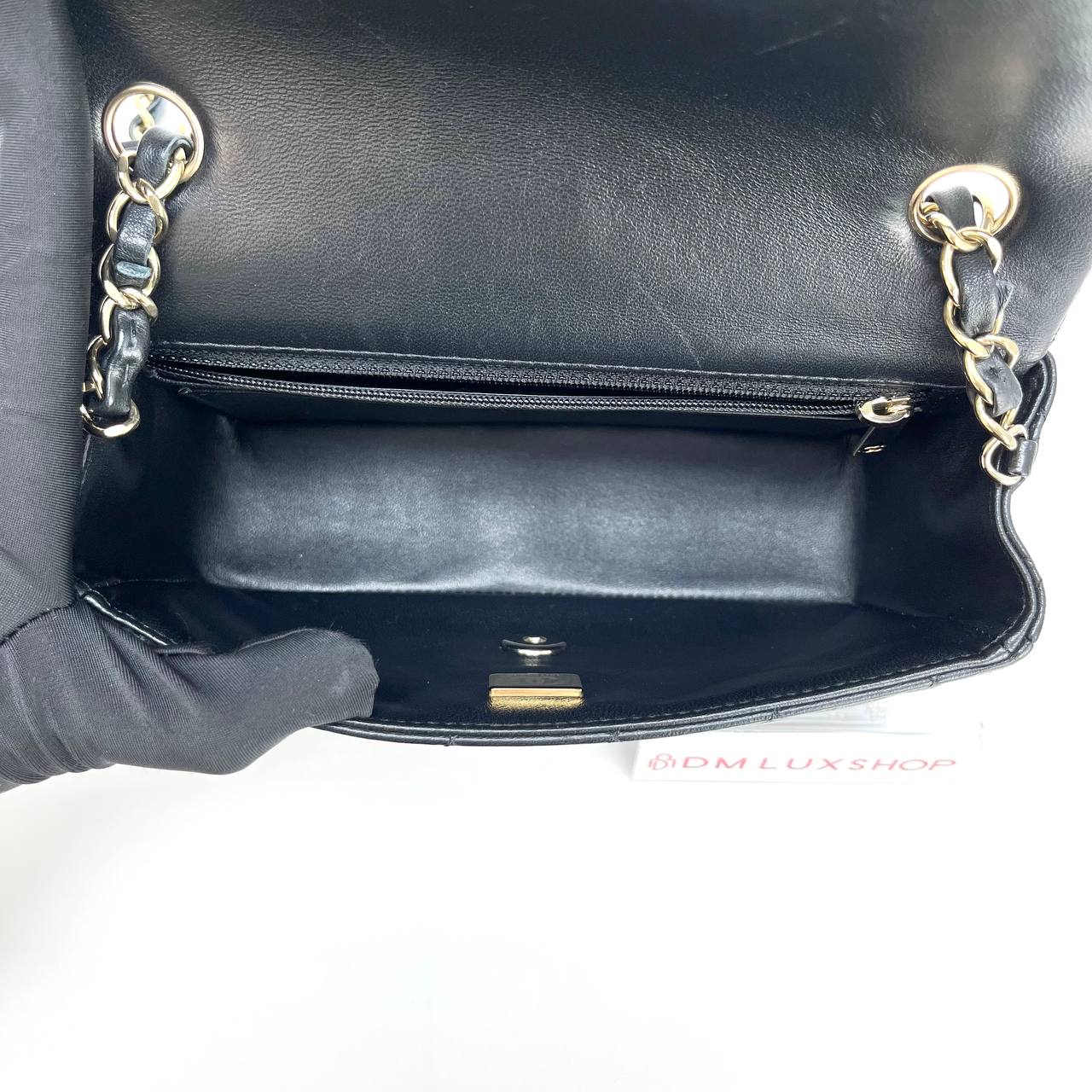 Chanel Black Mini Rectangular CF GHW (Microchip)