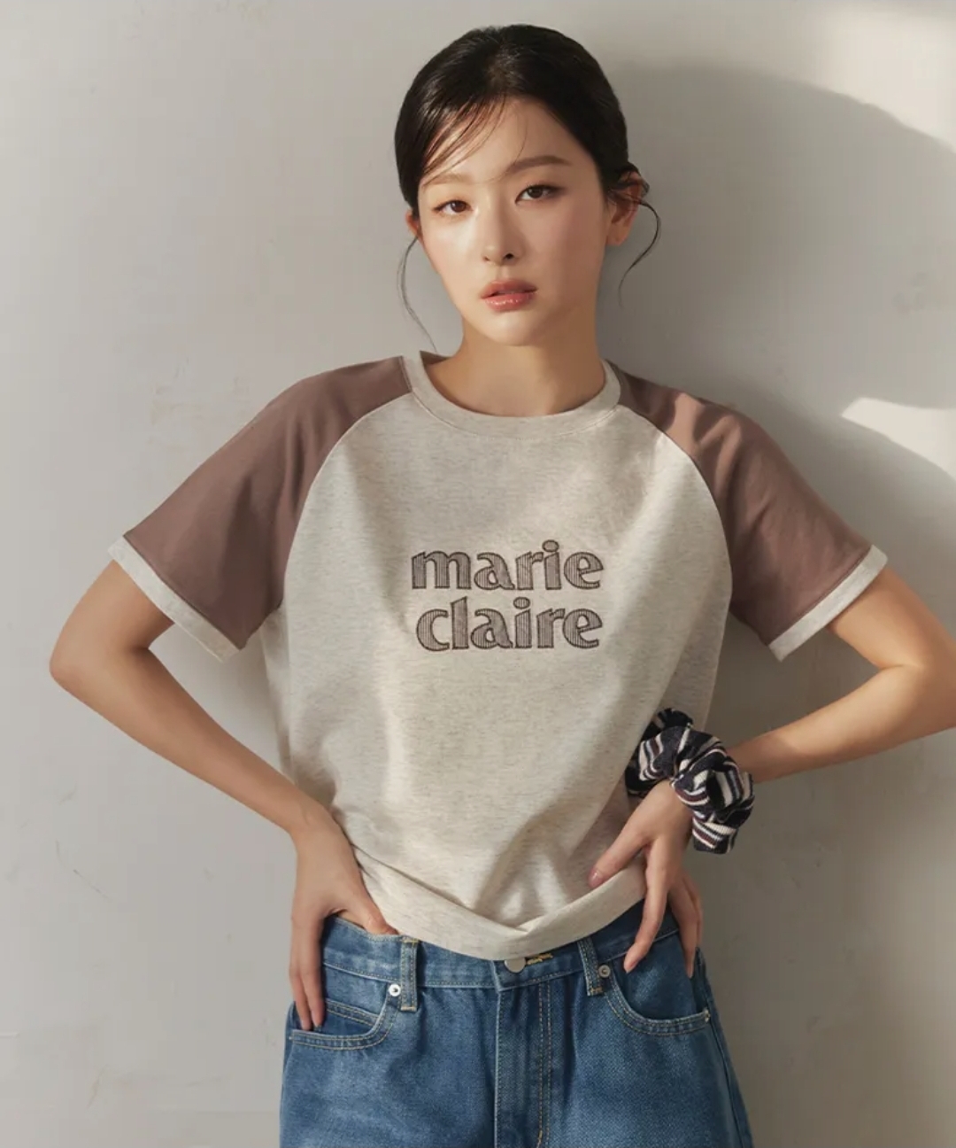 Red Velvet Seulgi 著用款｜Marie Claire 拼色牛角Tee