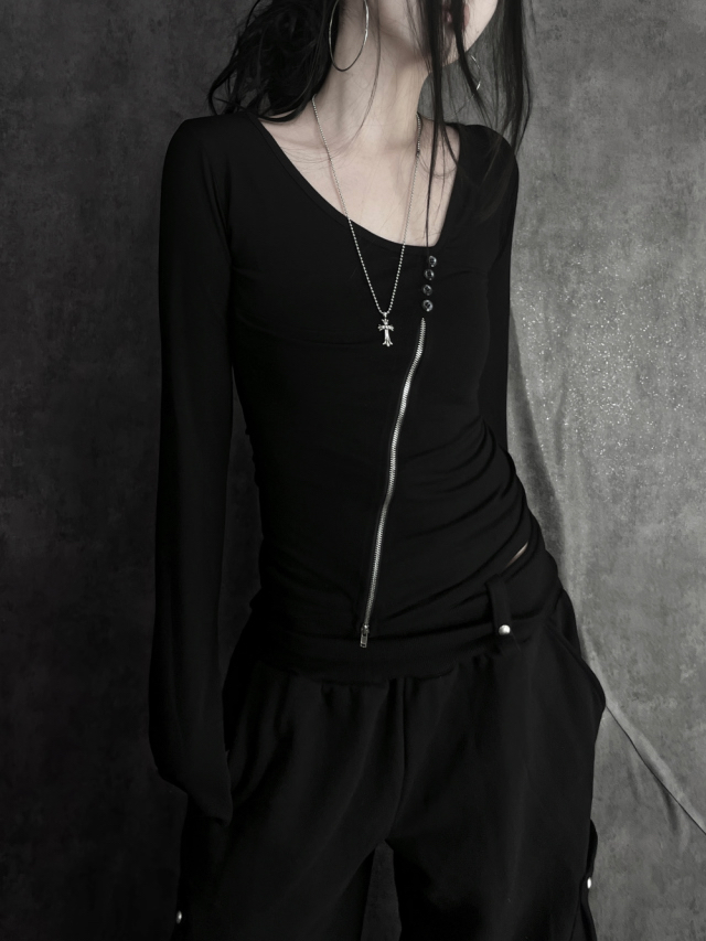 Asymmetric Zip Fitted Top