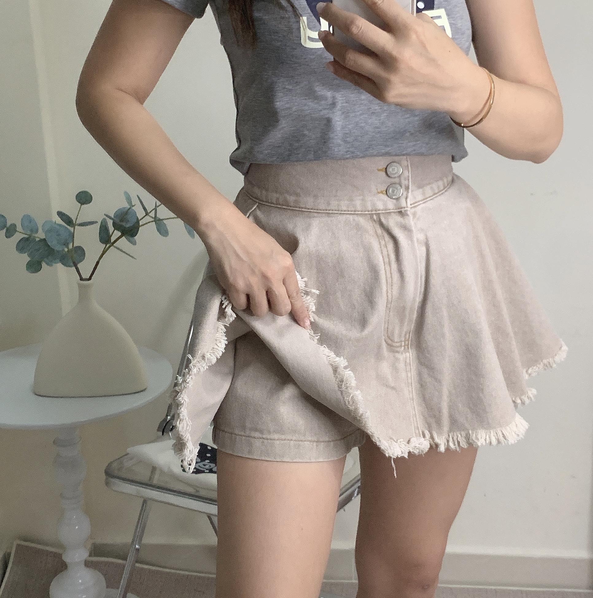 《 預購 》KR🇰🇷Soso邊牛仔裙