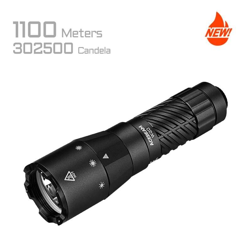 ACEBEAM W20 LEP 戰術強光手電筒：1100米遠射