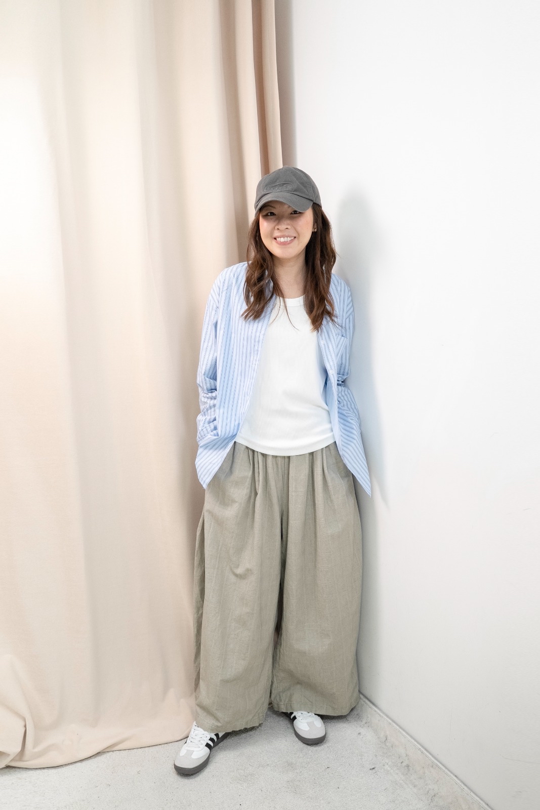 直間紋Smart causal 襯衫（藍啡間）