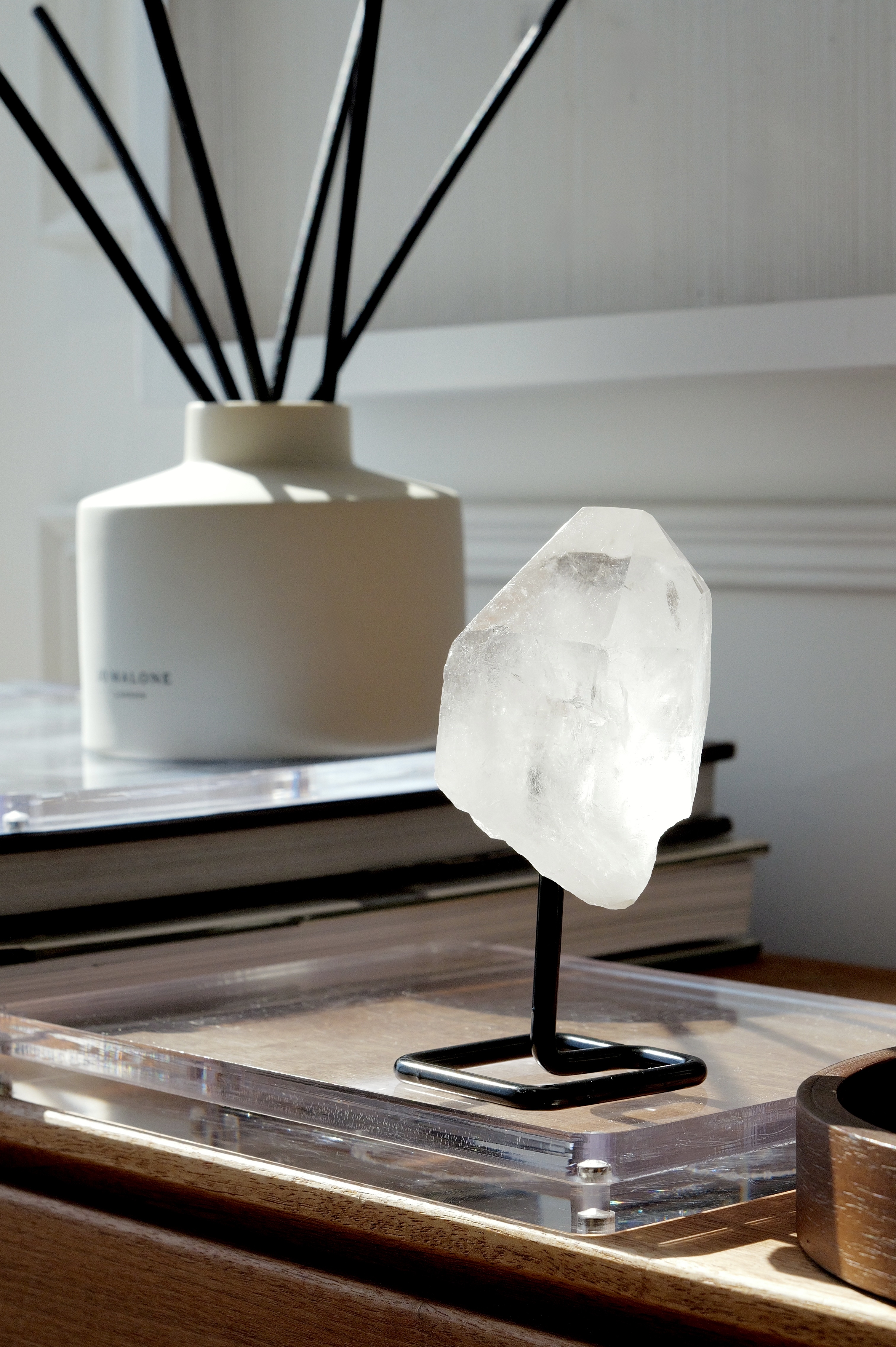 ༒11.7cm白水晶POINT連托架擺設༒ CS7037C8GF78-RA30*6as