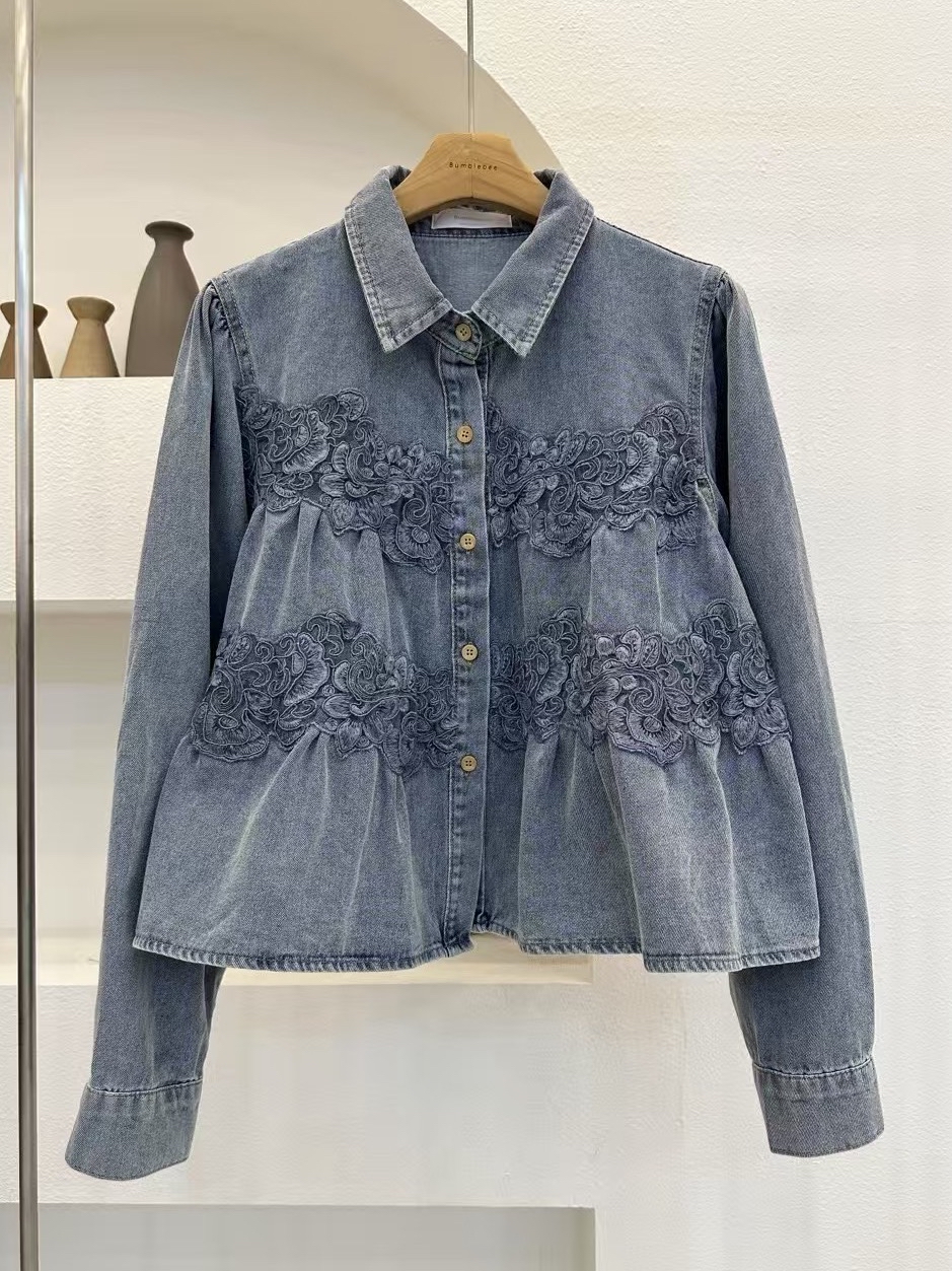 新款🩷 牛仔娃娃恤