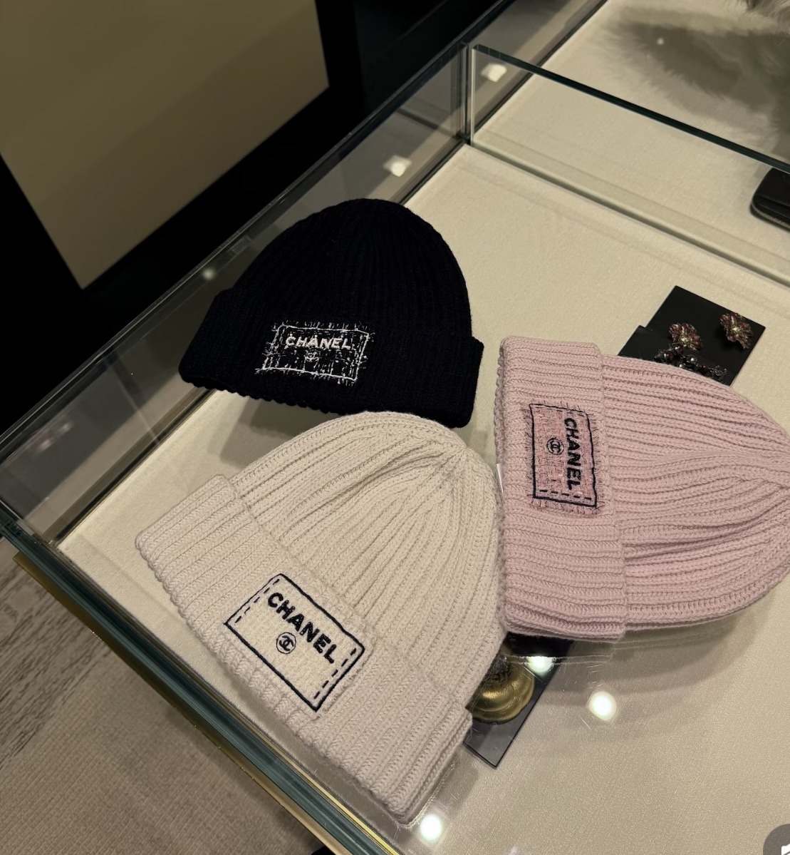 【原單】CHANEL 經典 Logo 羅紋針織冷帽