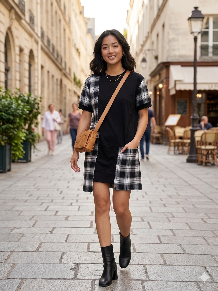 Checkered Casual Dress