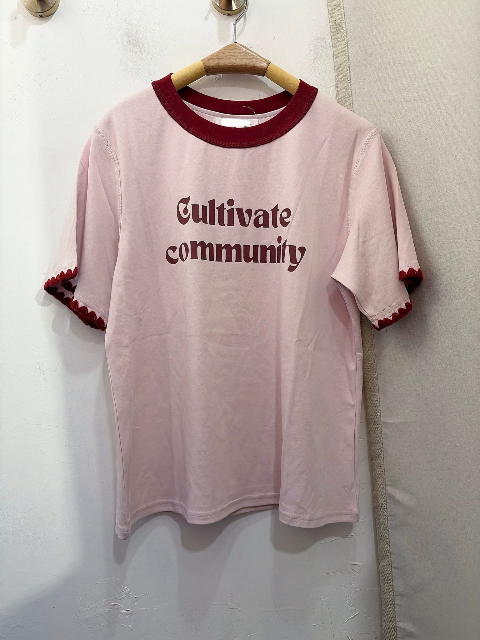 拼色邊滑棉tee 