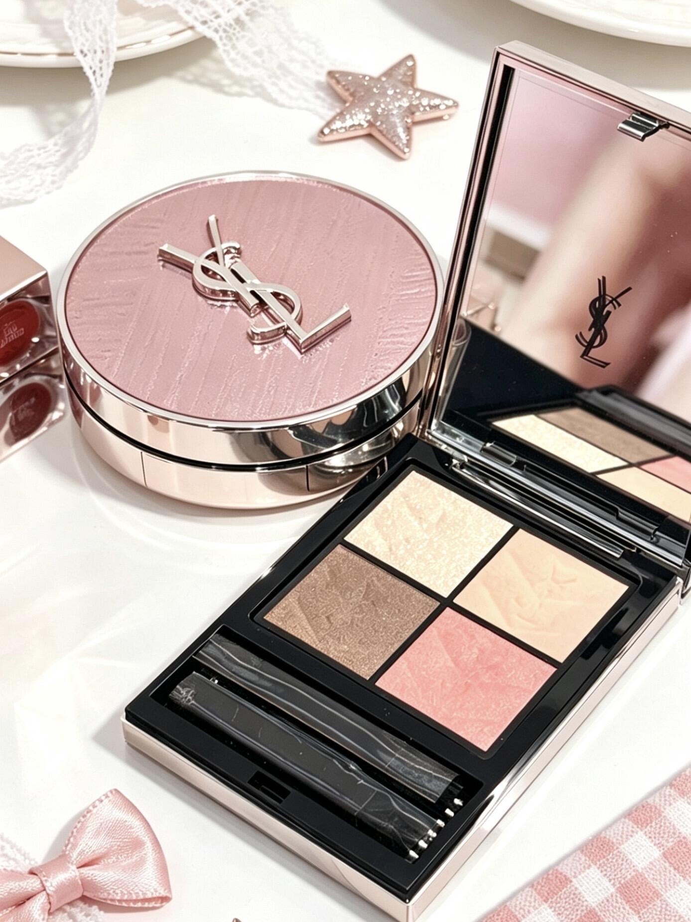 💗2026七夕限定！YSL 聖羅蘭 欲望軌跡 眼影 唇釉 粉氣墊 826 445 446