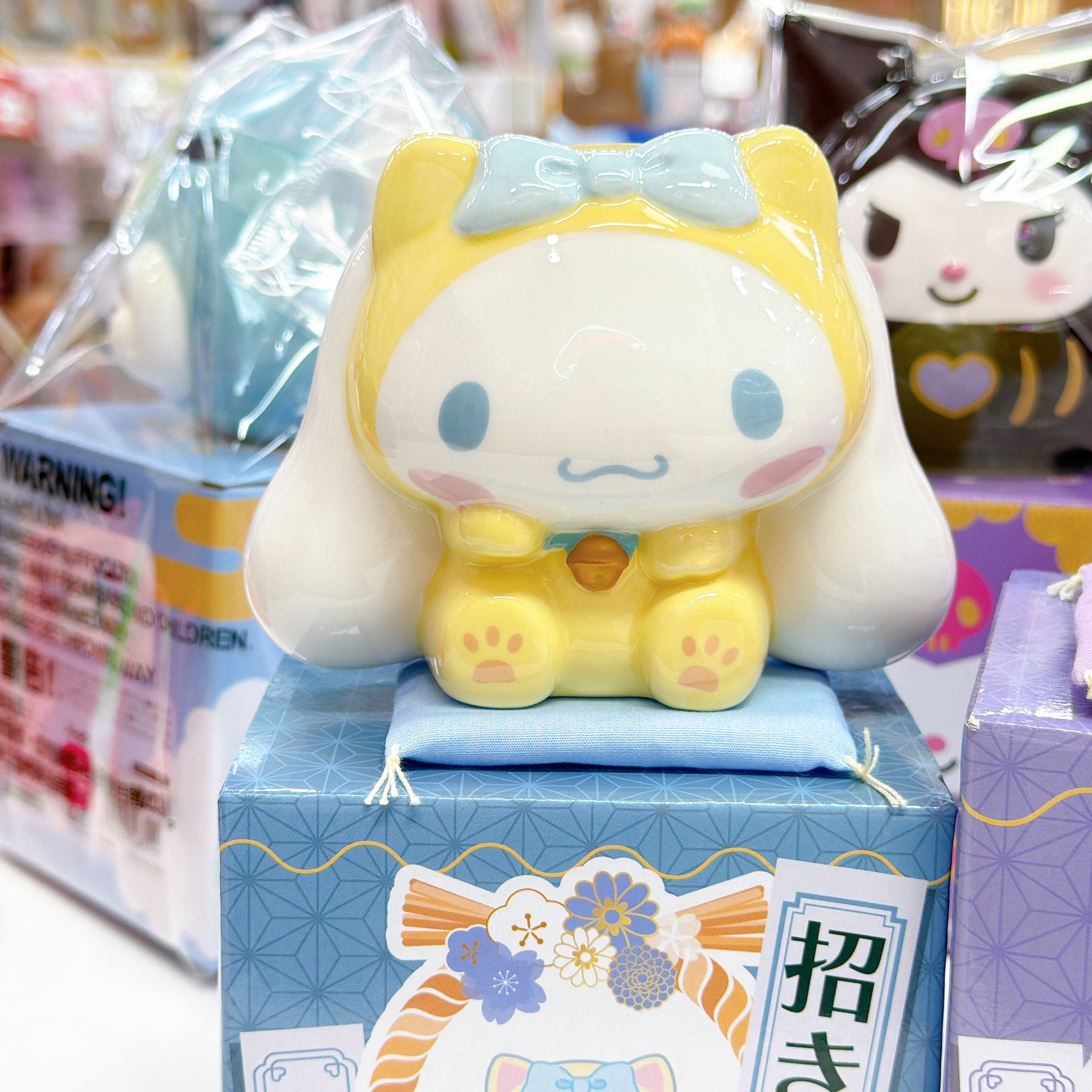 日本直送Sanrio  Melody Kuromi肉桂狗招財貓陶瓷擺設