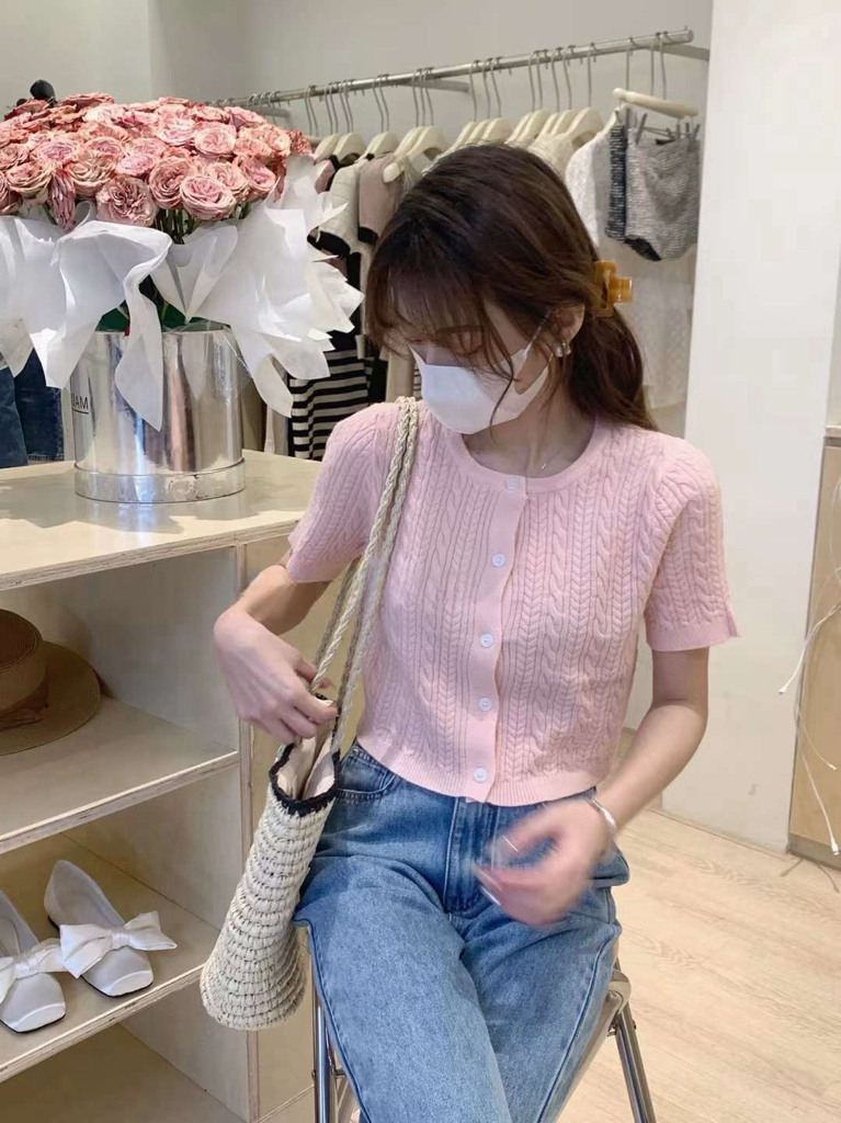 Oni Twist Knitting Top 韩系ONI针织麻花小开衫 ( 3 colour )