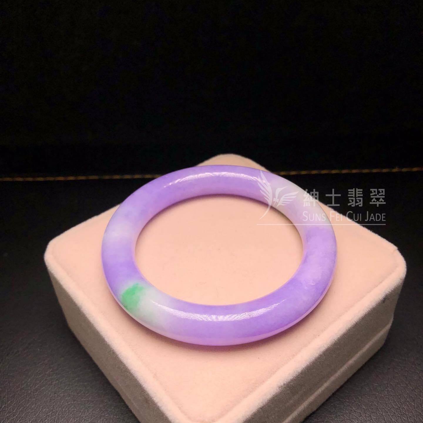 C01750 濃色正紫飄翠圓條手鐲 52.5mm