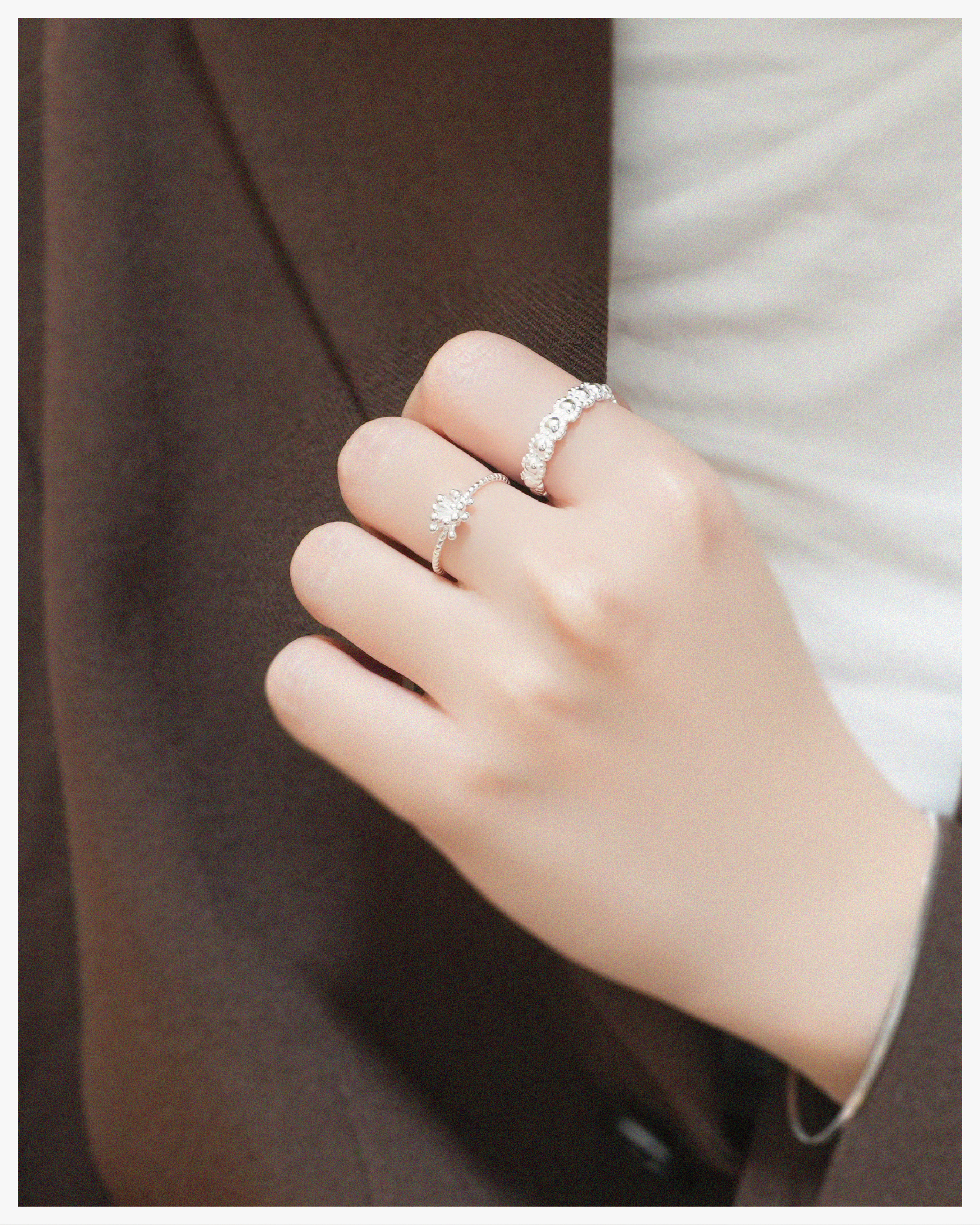 Cloud-Bead Heart Ring