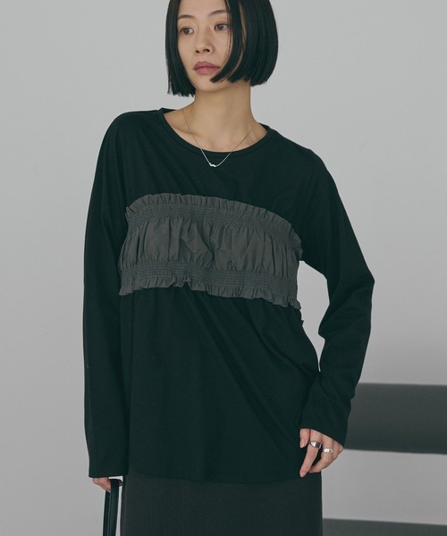 裹胸前設計感後綁帶上衣