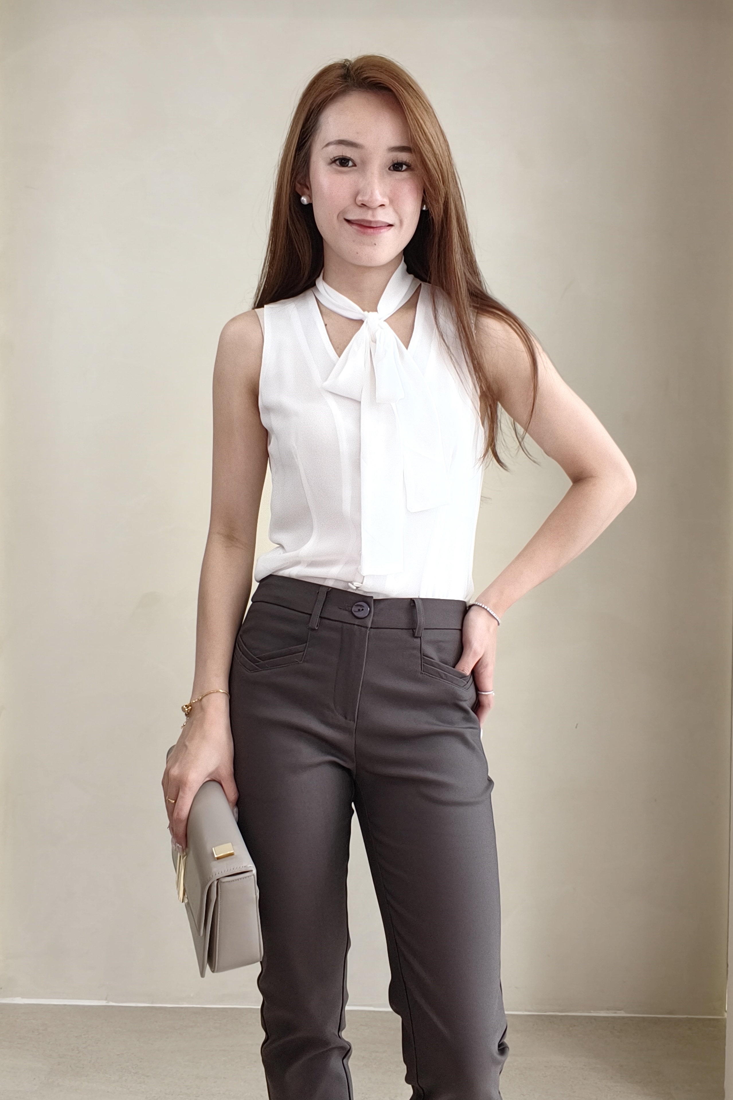 CB2696 Signature Scarf-Neck Blouse