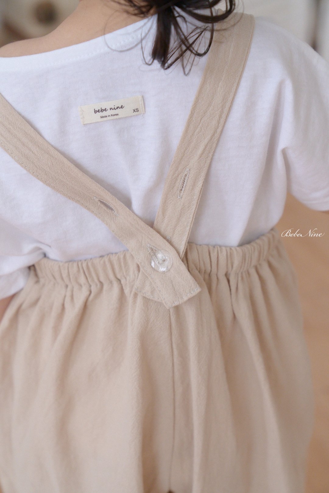 ☀️預訂 韓國直送☀️🇰🇷Bebenine兩色皮革標籤純棉吊帶連身褲