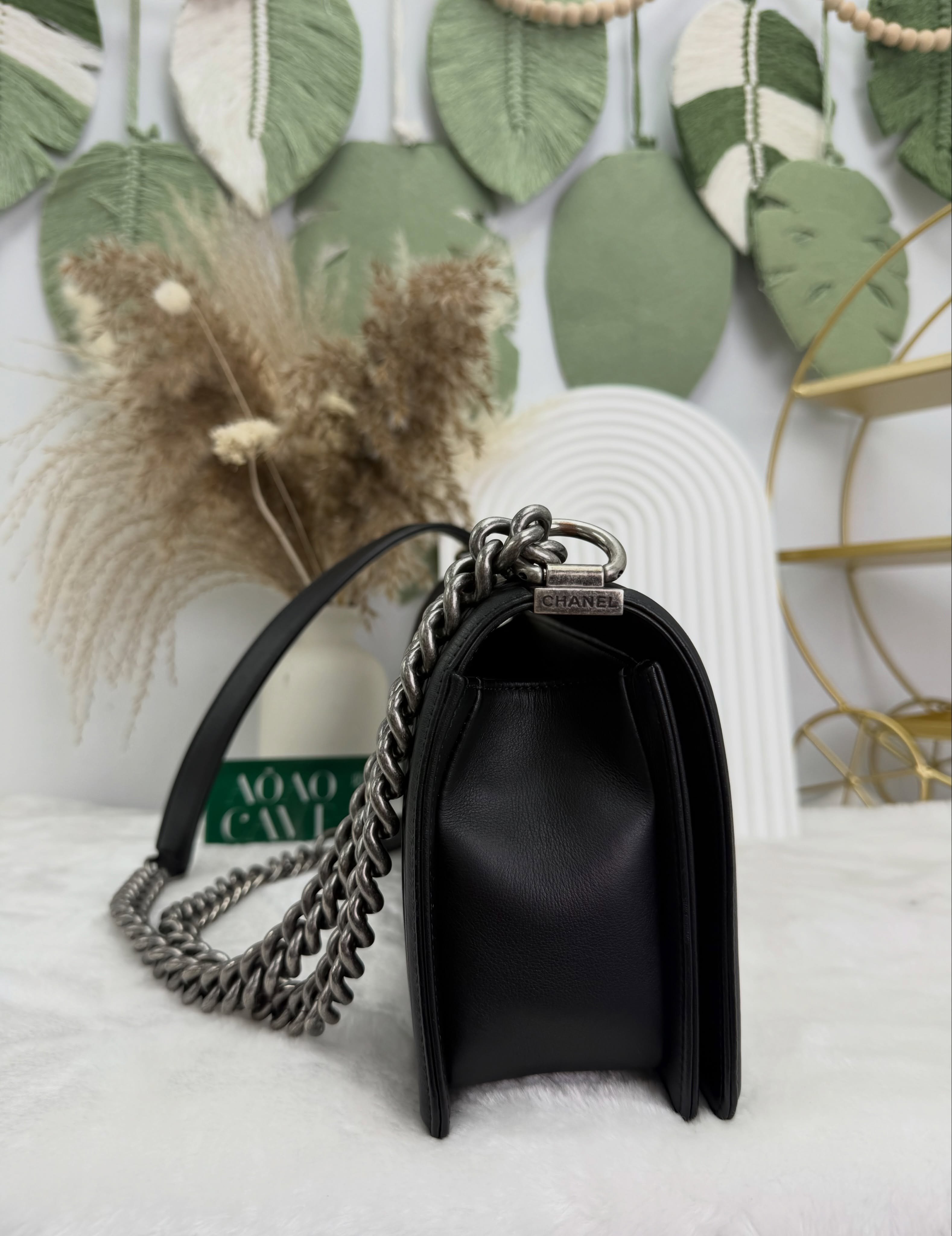 Chanel👜 PRE OWNED 🛍️黑銀leboy 全套 🖤