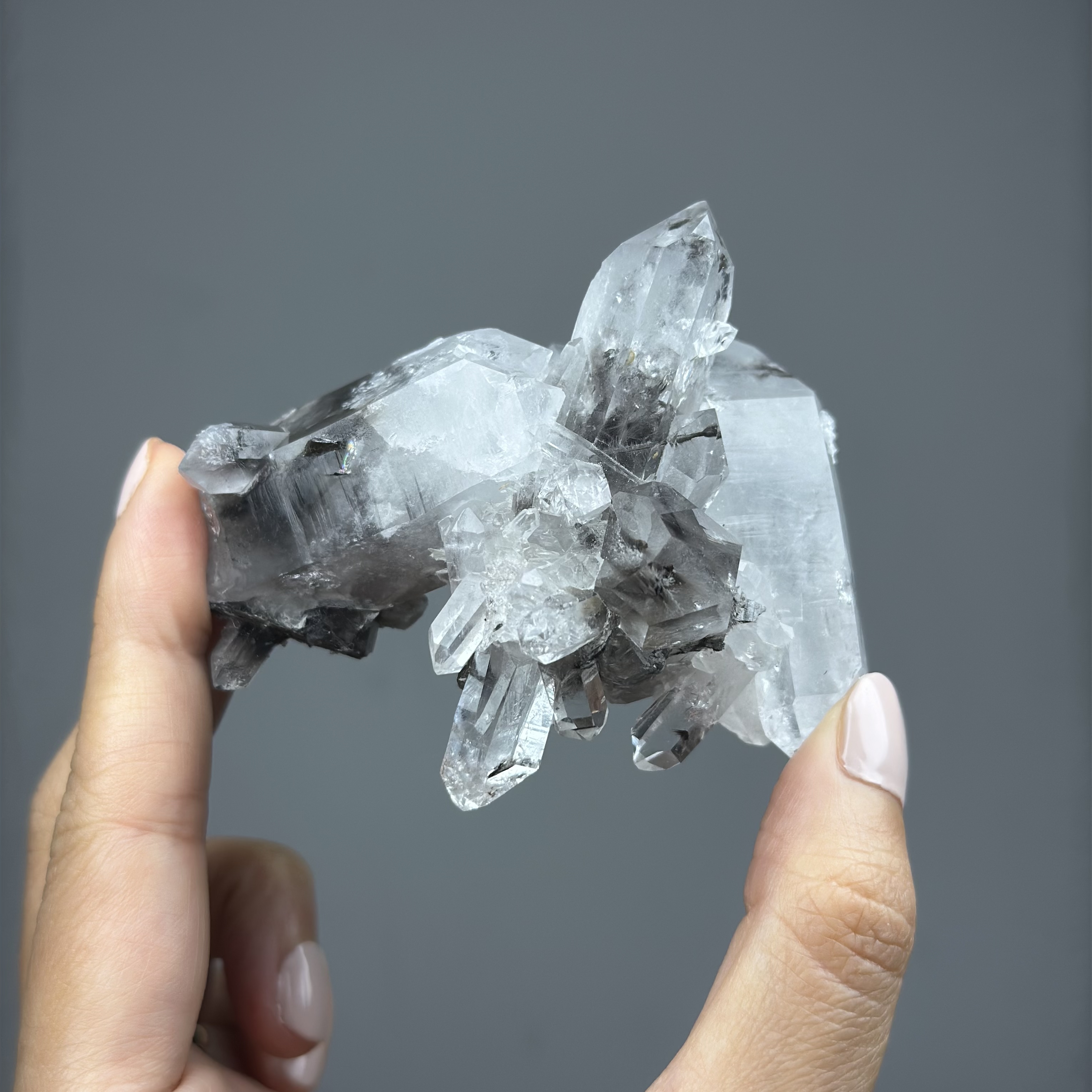 黑銀鈦水晶簇 - Brookite and Rutile Quartz | RU011