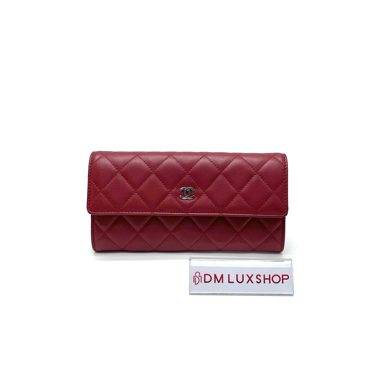 Chanel Red Long Flap Wallet SHW (Serial 15, Y: 2012)