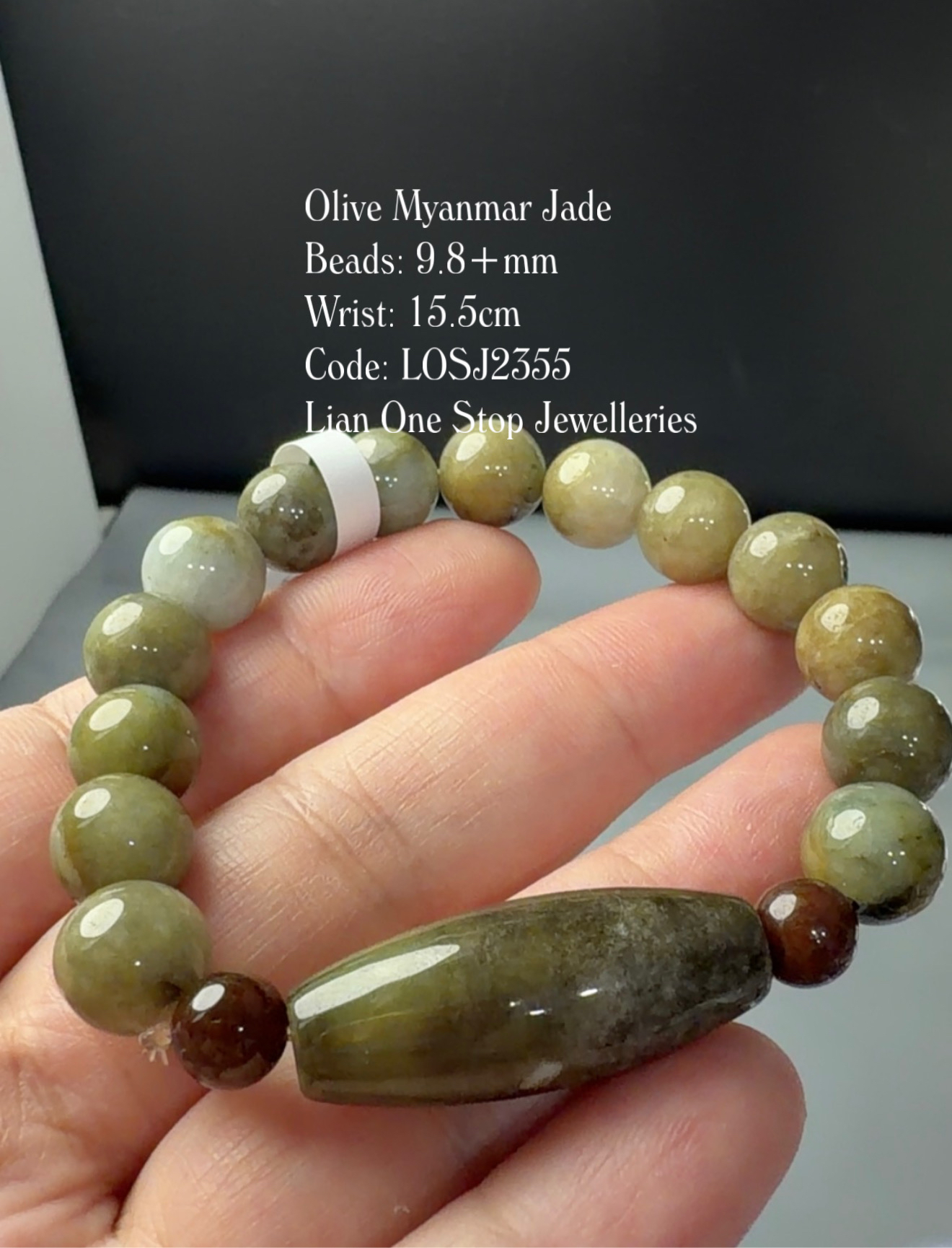 Code: LOSJ2355 Olive Myanmar Jade 9.8+mm