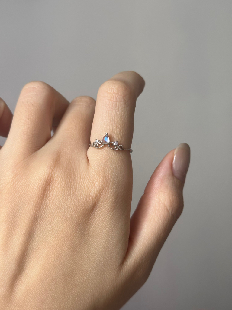 蓝月光戒指 ｜Moonstone Ring S925