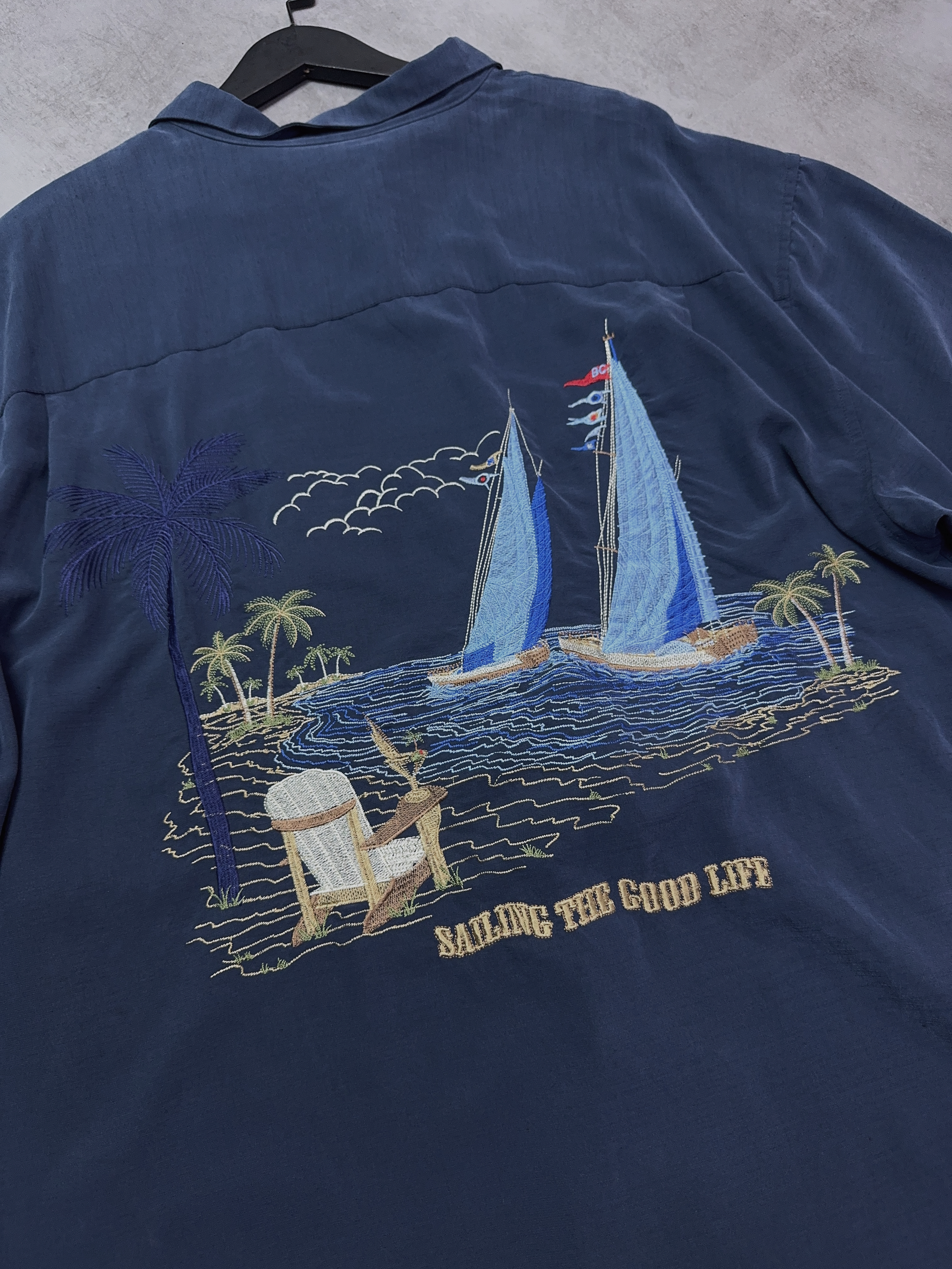 Navy Bamboo Cay Shirt -XXL