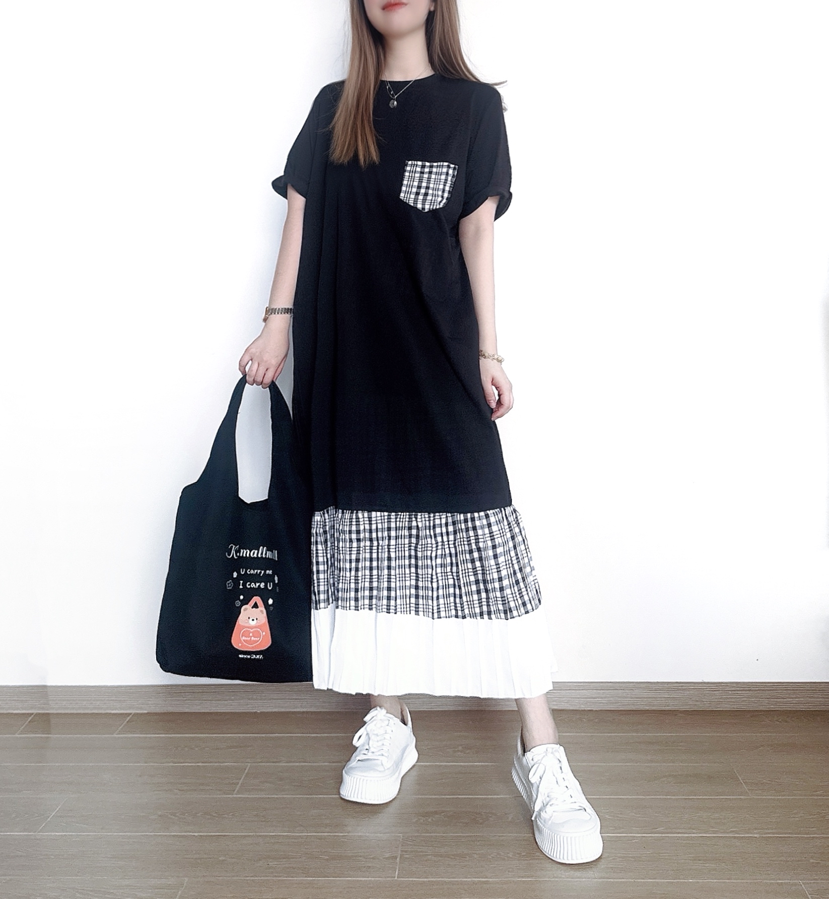 🌼初春優惠🍀 顯瘦格仔拼接Ops