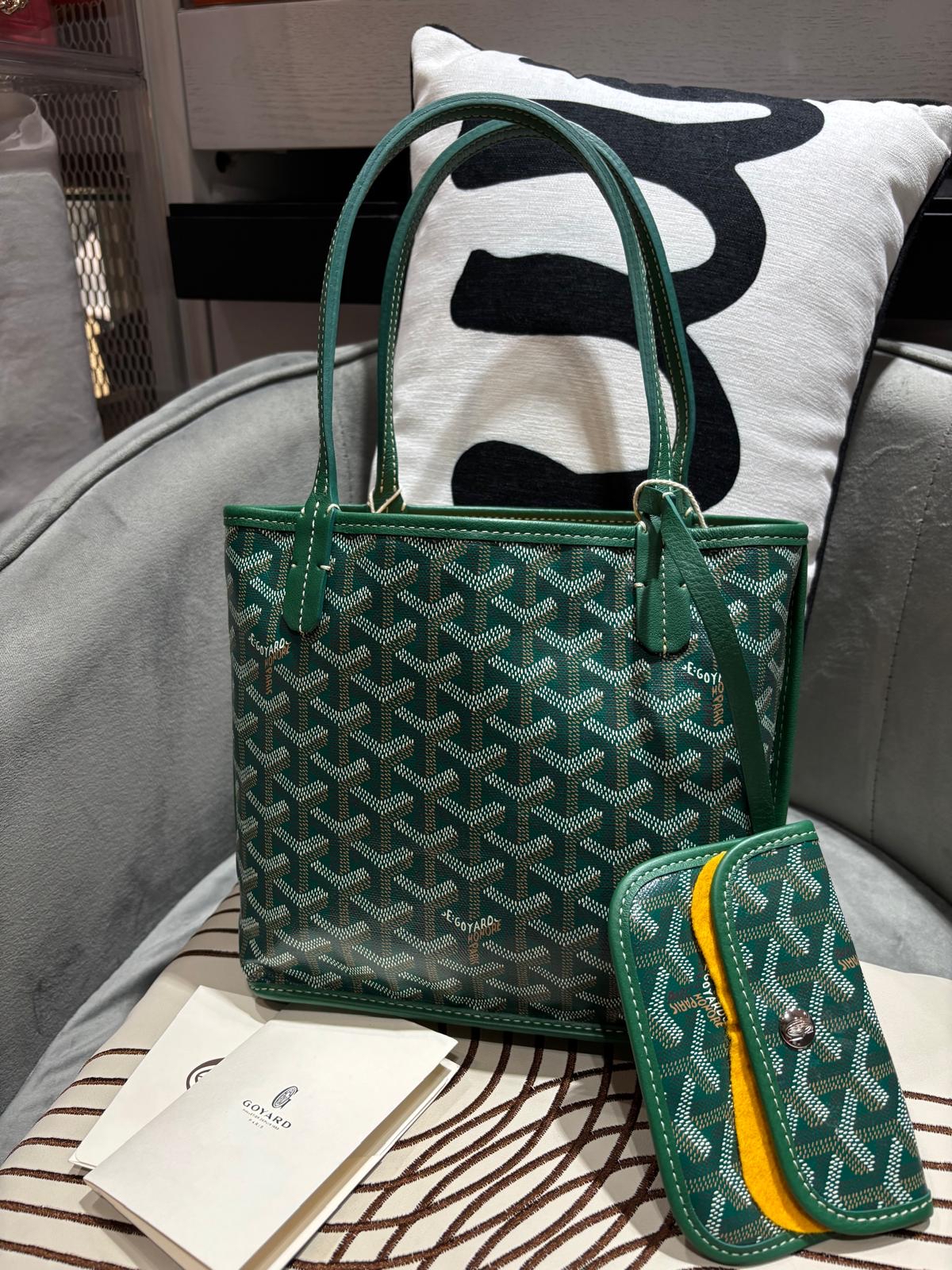 Goyard Anjou Mini Tote Bag VERT 100%Authentic, 99%new ☑️專門店收據☑️Pouch☑️Dust bag