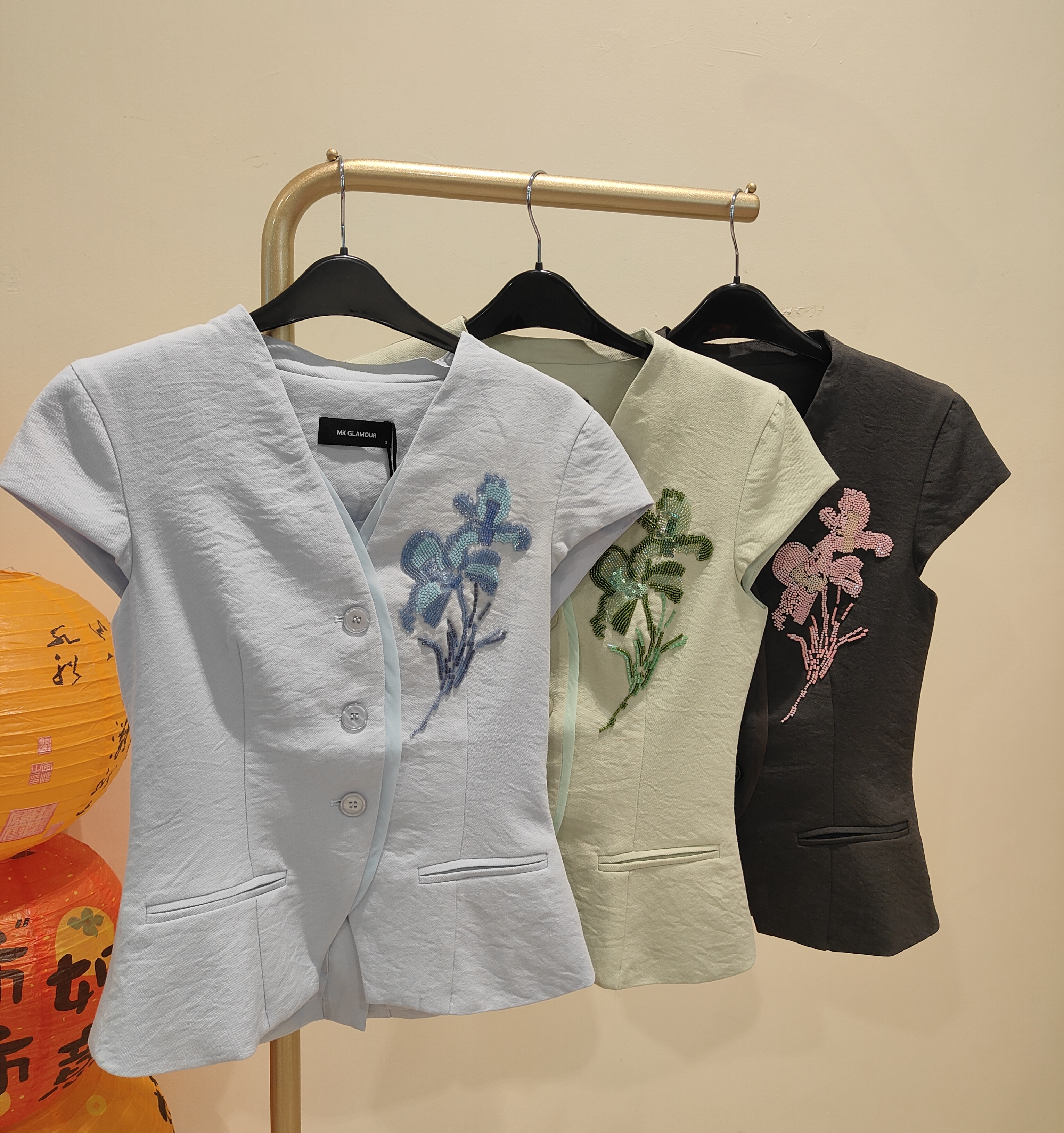 独家双色秀珠上衣 2669