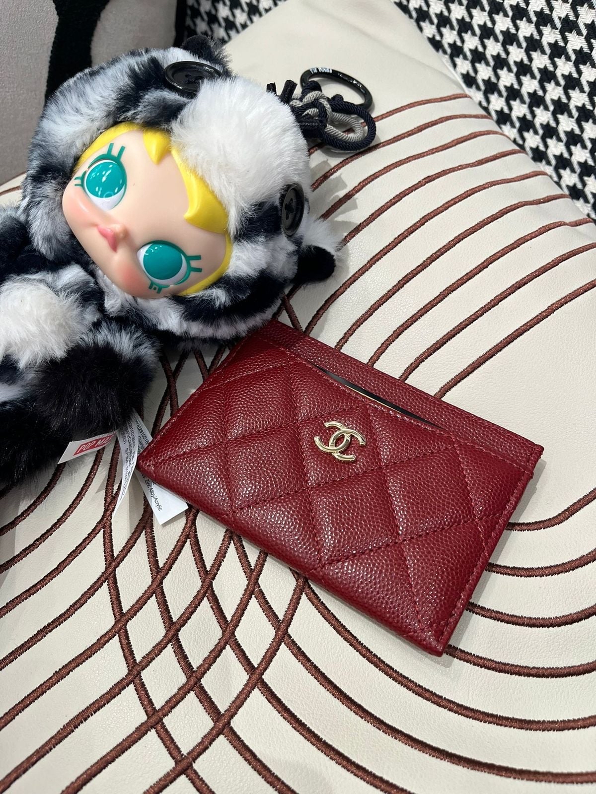 未使用品Chanel card holder 酒紅色荔枝牛皮 100%Authentic,unused✅28card✅dust bag