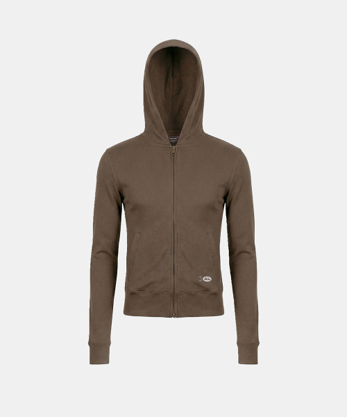 BS Cotton Jersey Zip-Up Hoodie - Brown