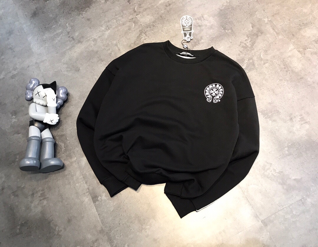 Chrome hearts 發泡梵文字母圓領拼接衛衣