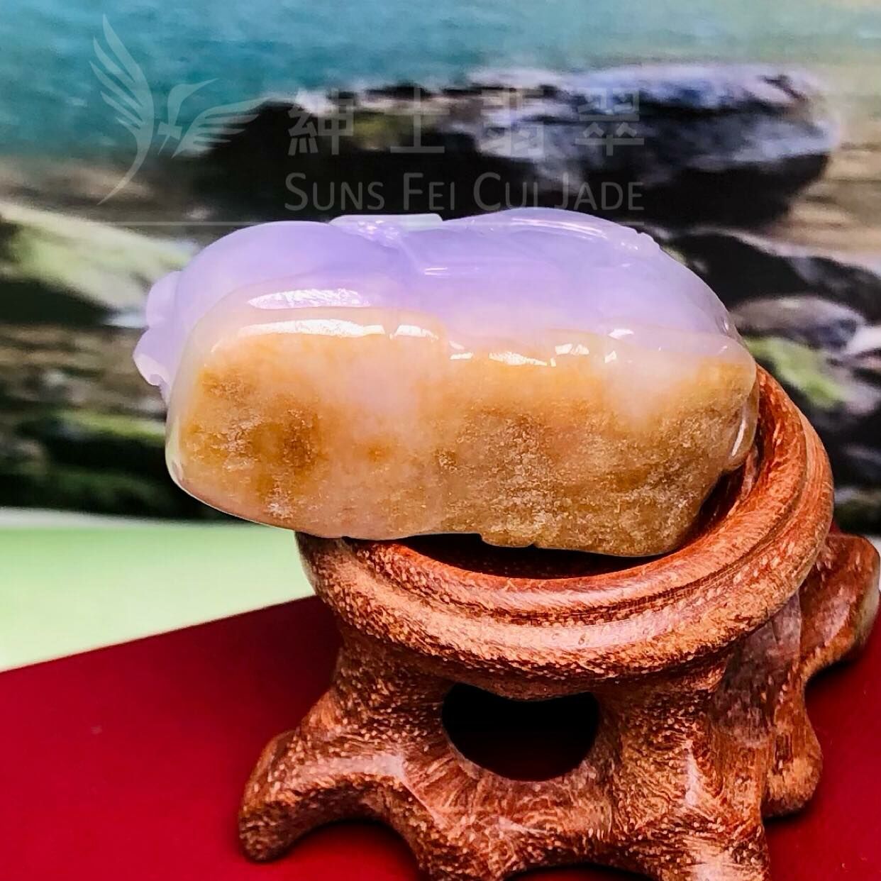 濃紫桃紅春三色唐馬擺件