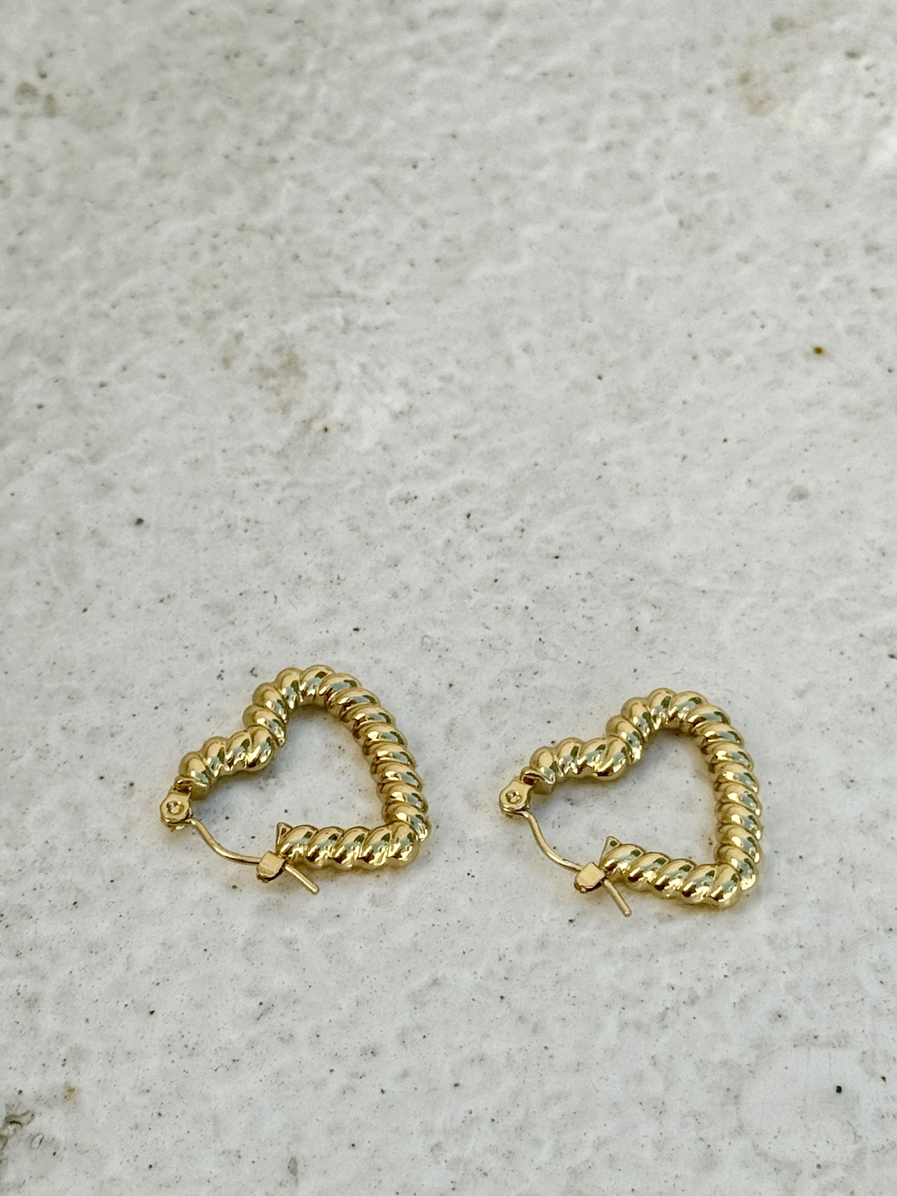 Gold heart stainless earring