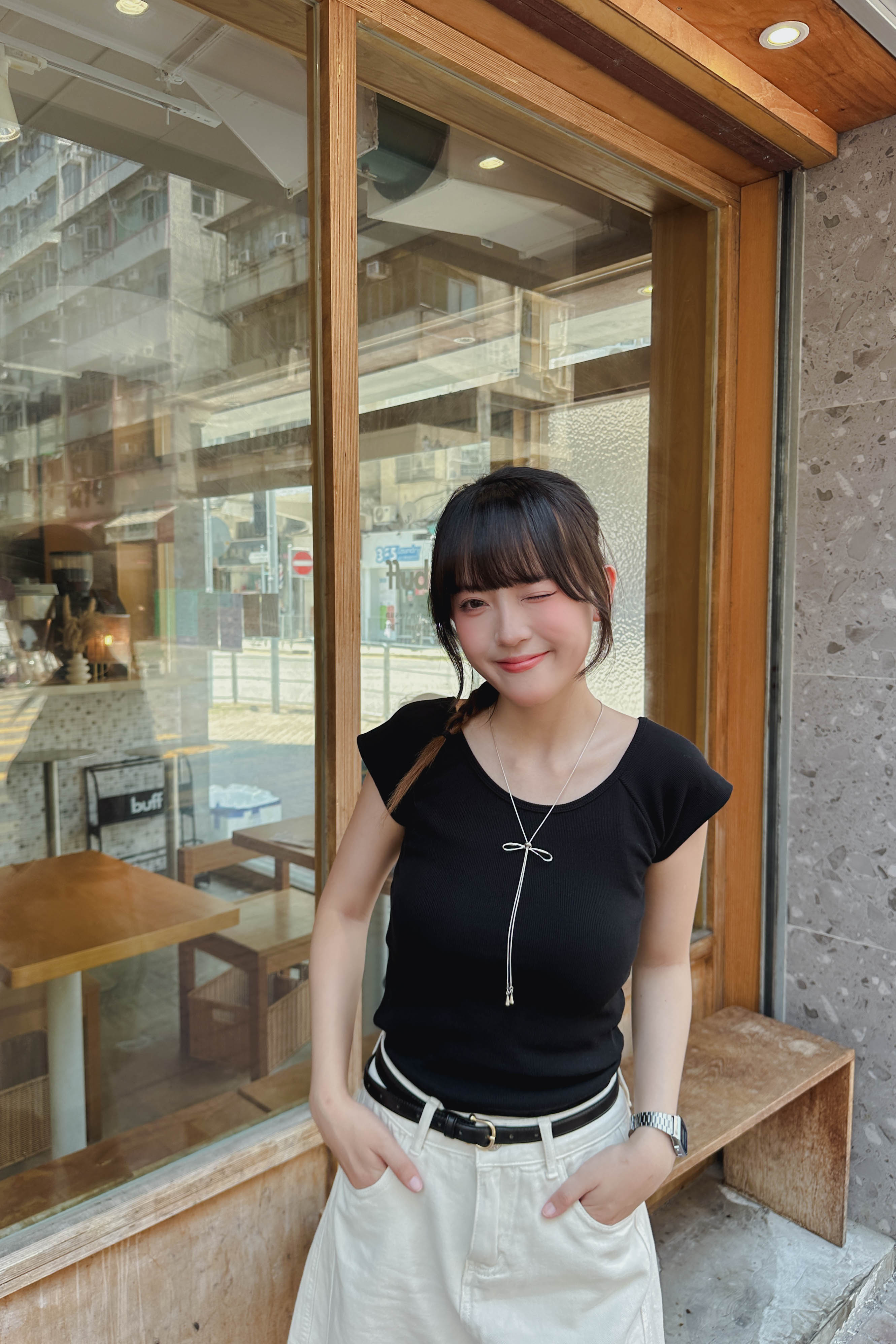 小飛袖修身短Tee (兩色入)
