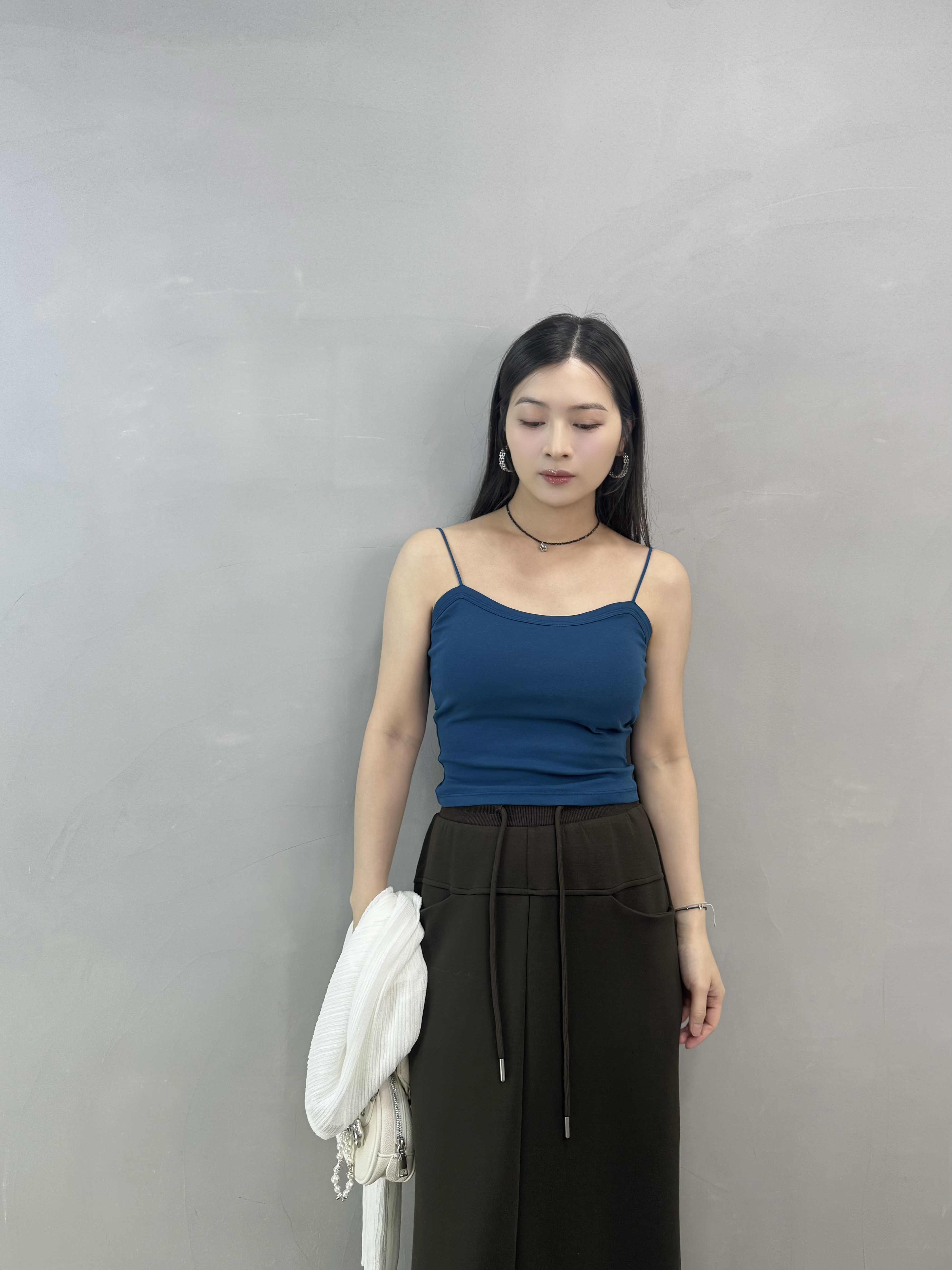 D07 幼帶棉質長Bra Top