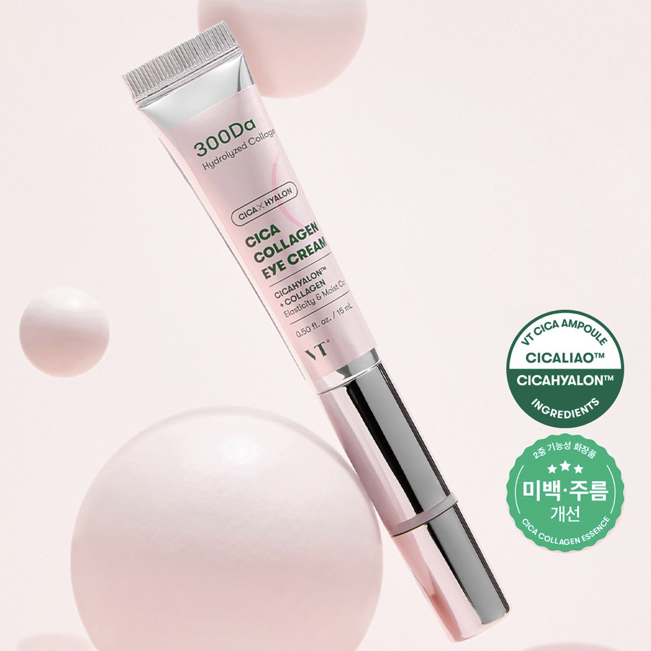 韓國 VT 積雪草 膠原蛋白 超微震動 微針眼霜15ml｜Cica Collagen Reedle Shot Lifting Eye Cream