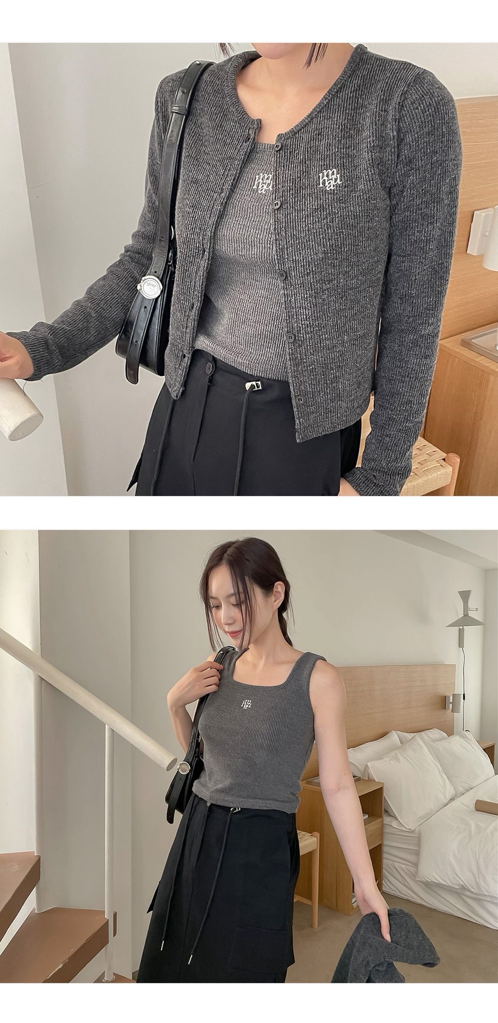 <預訂>🇰🇷MuahMuah Logo slim fit knit sleeveless