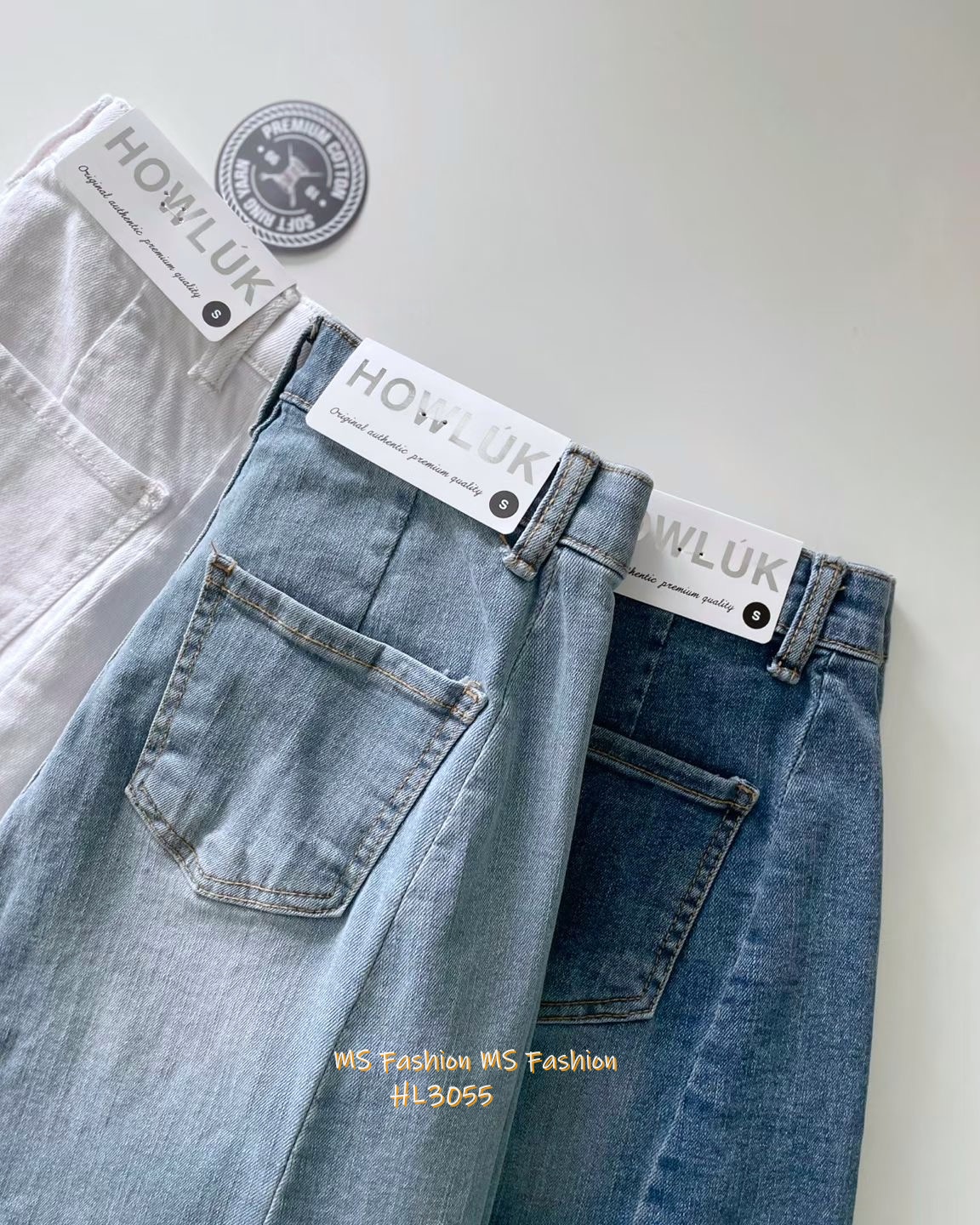 HL3055 韓國🌼Howluk8分拼接闊筒牛