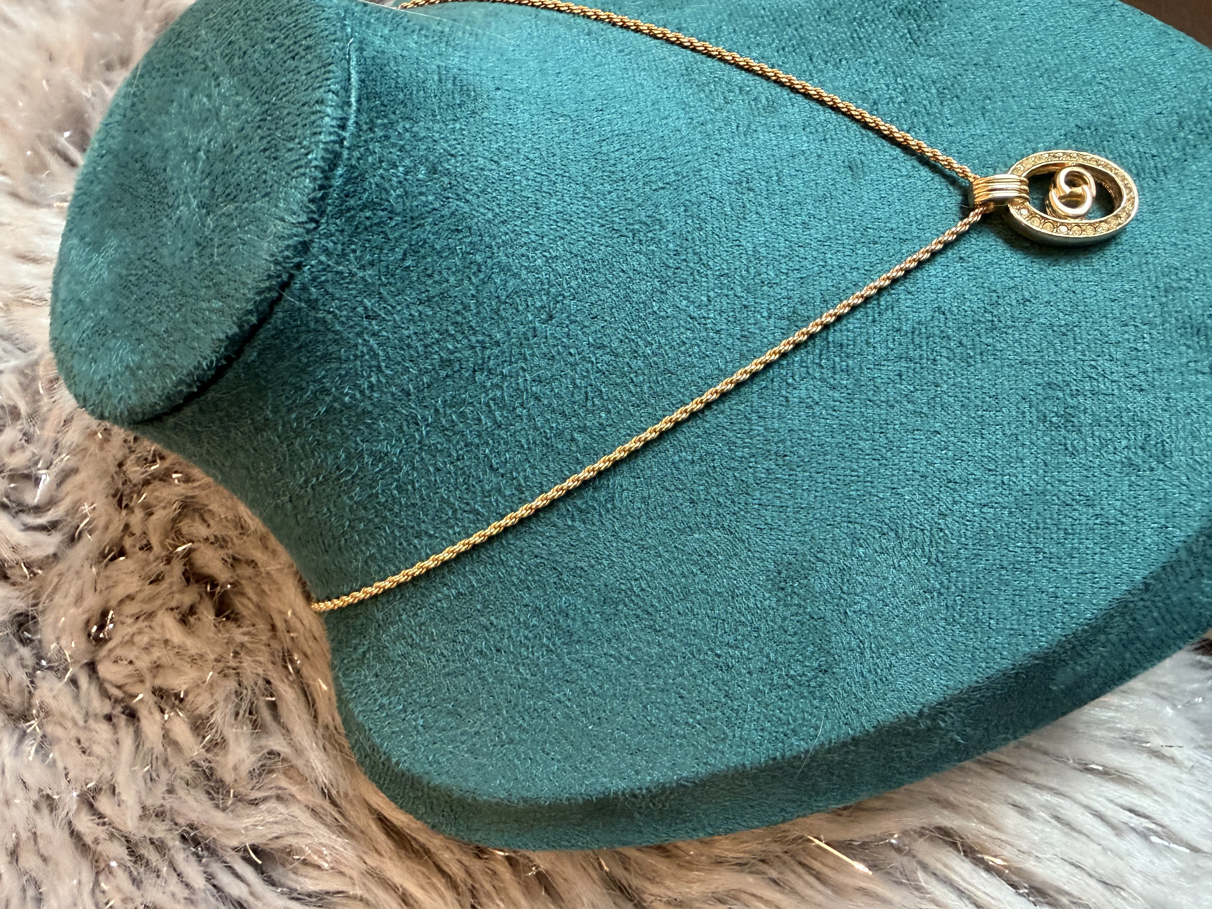 vintage dior CD necklace