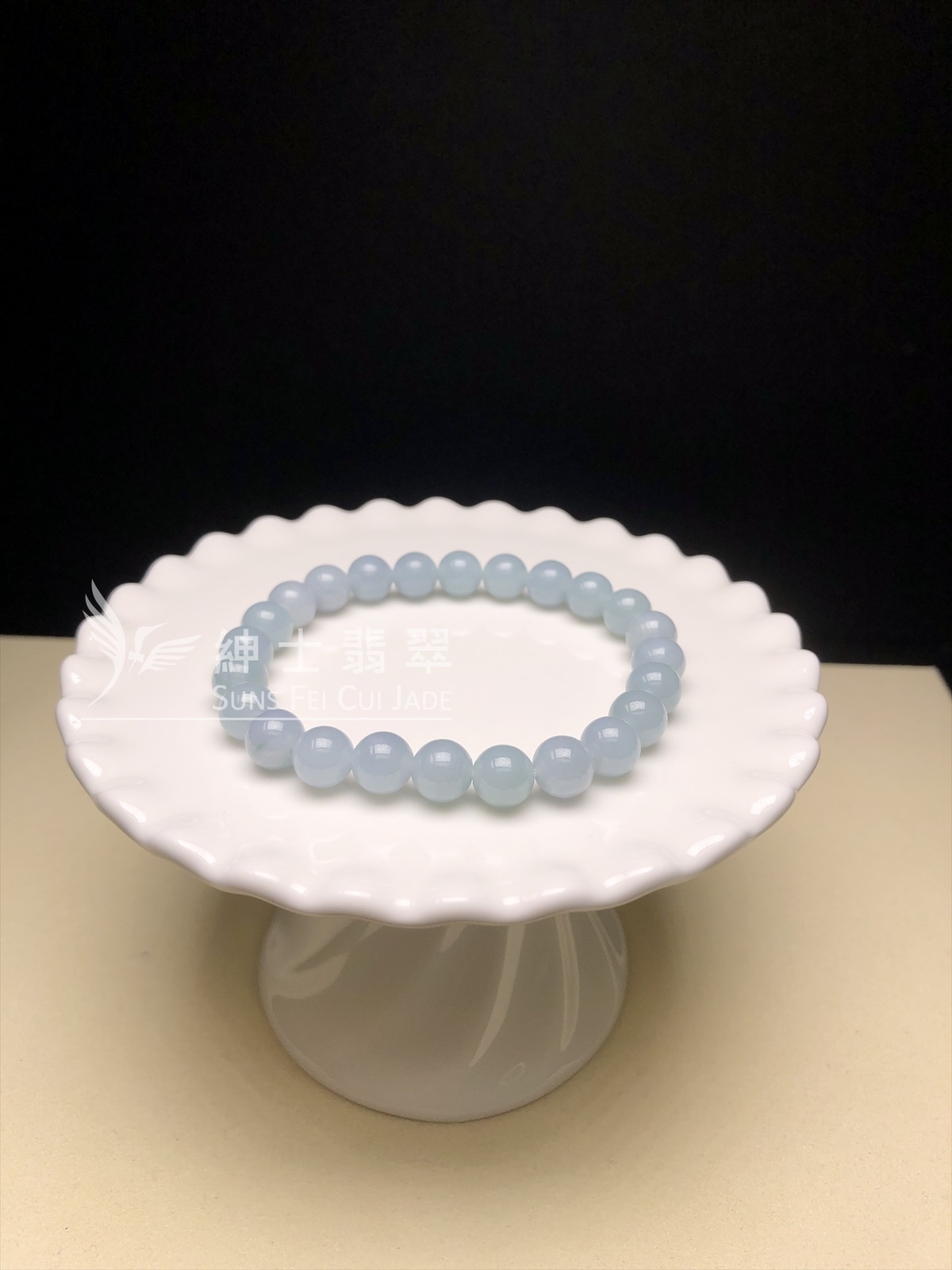 天藍翡翠圓珠手串8mm CA00507