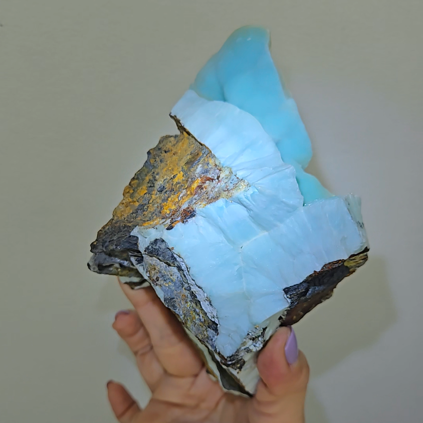 Blue aragonite with botryoidal bubble formations - AR57