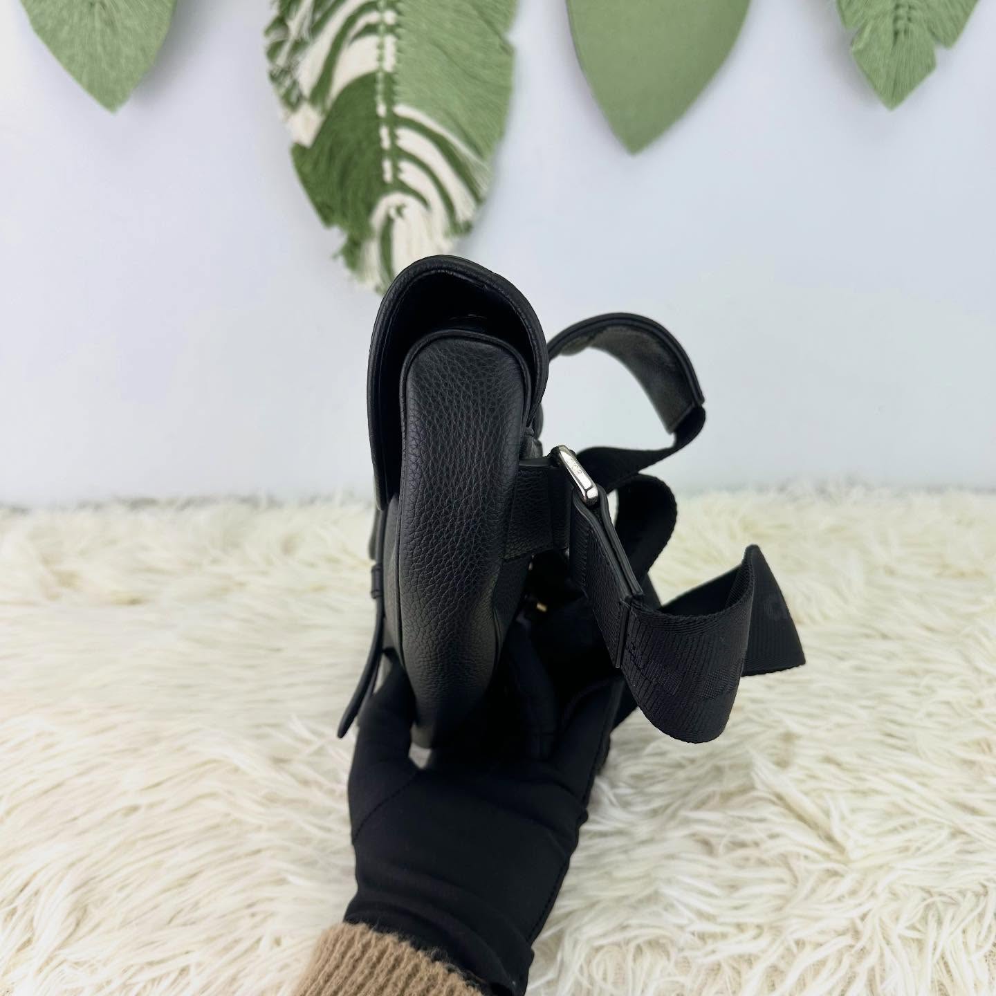 DIOR 🤍PRE OWNED Homme Saddle 黑色真皮馬鞍包 🖤