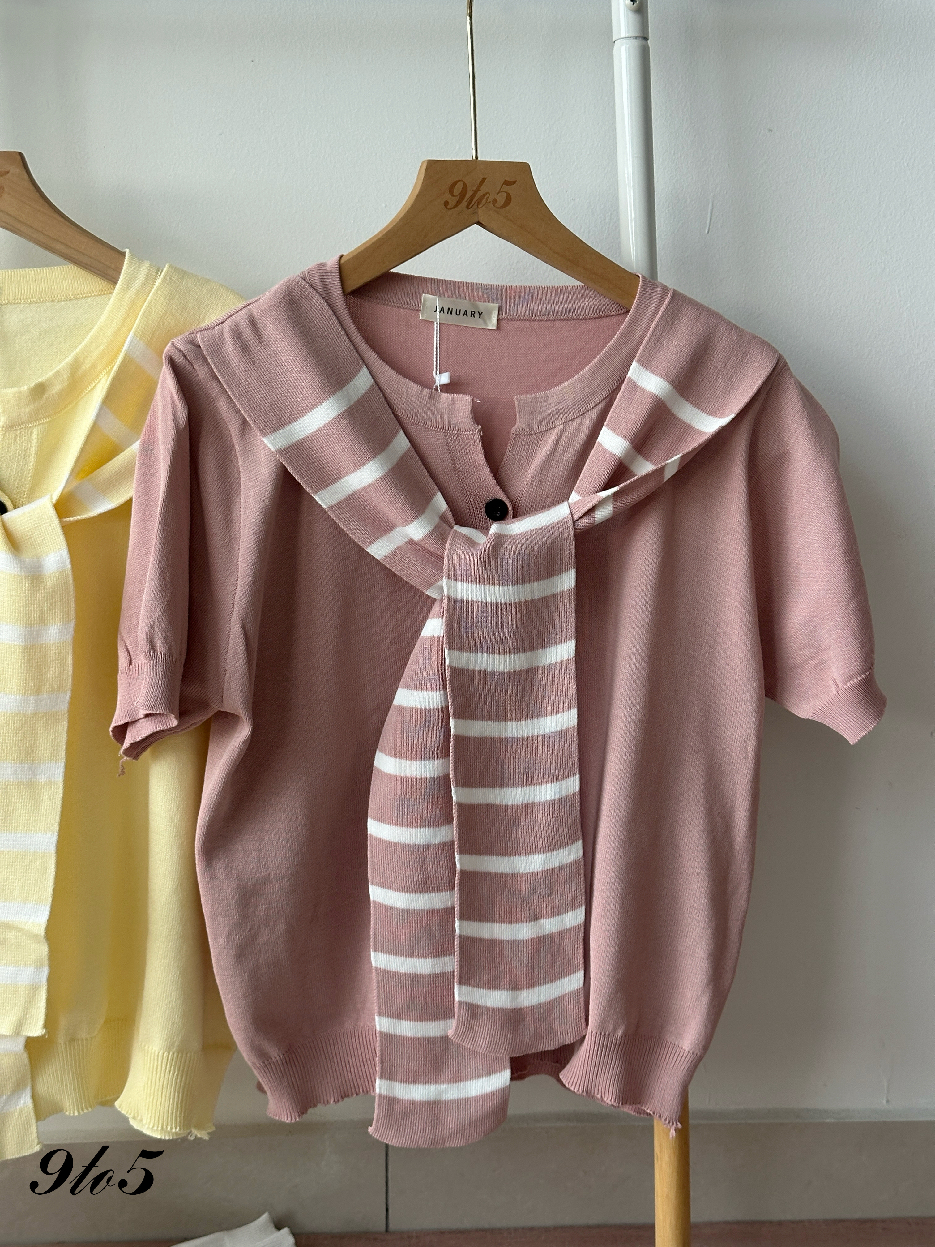 T4269 Sailor Collar Knit Top - 4 Colors 