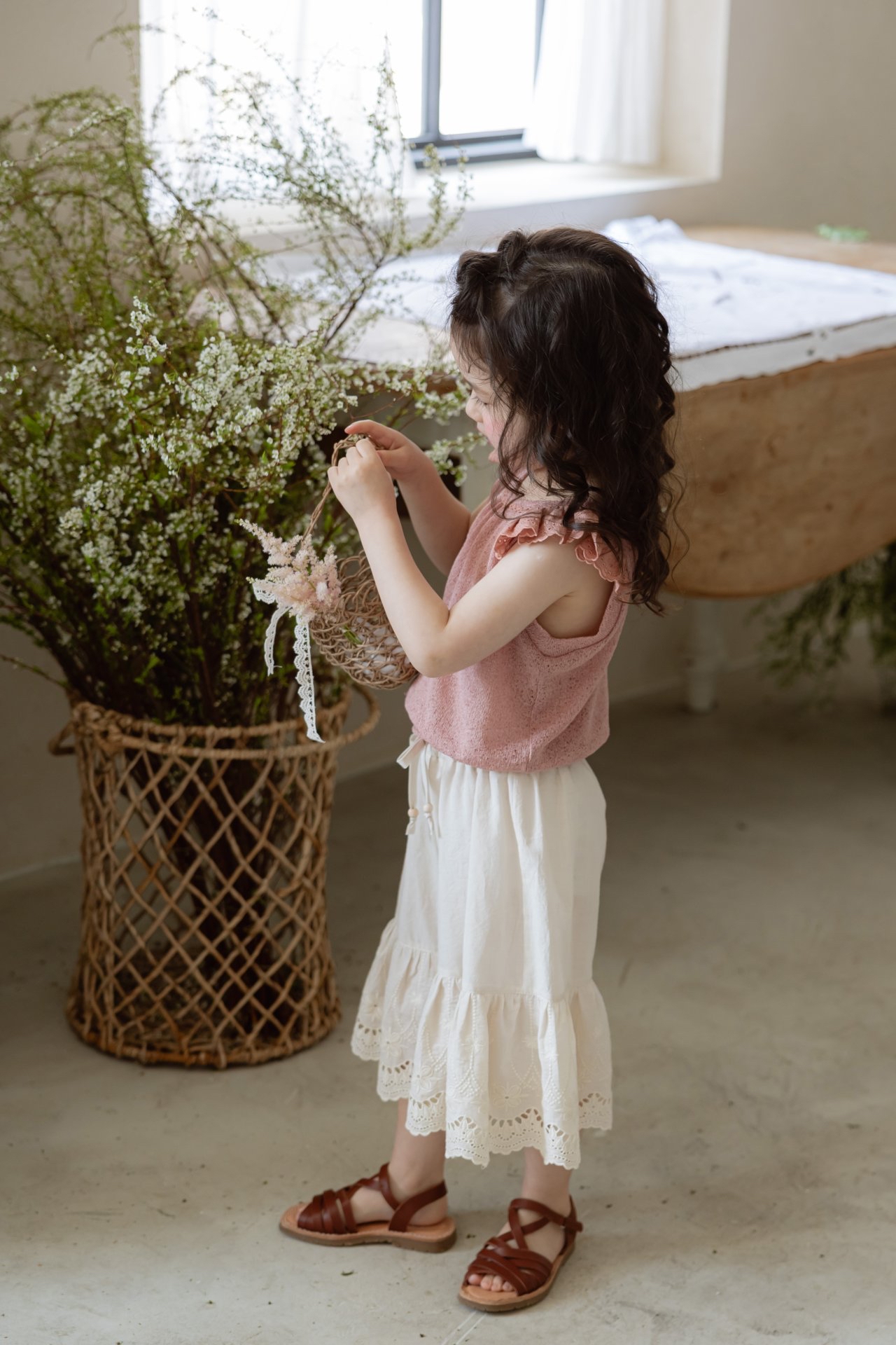 Flo | Lace 7分pants(Ivory 120(105-115)