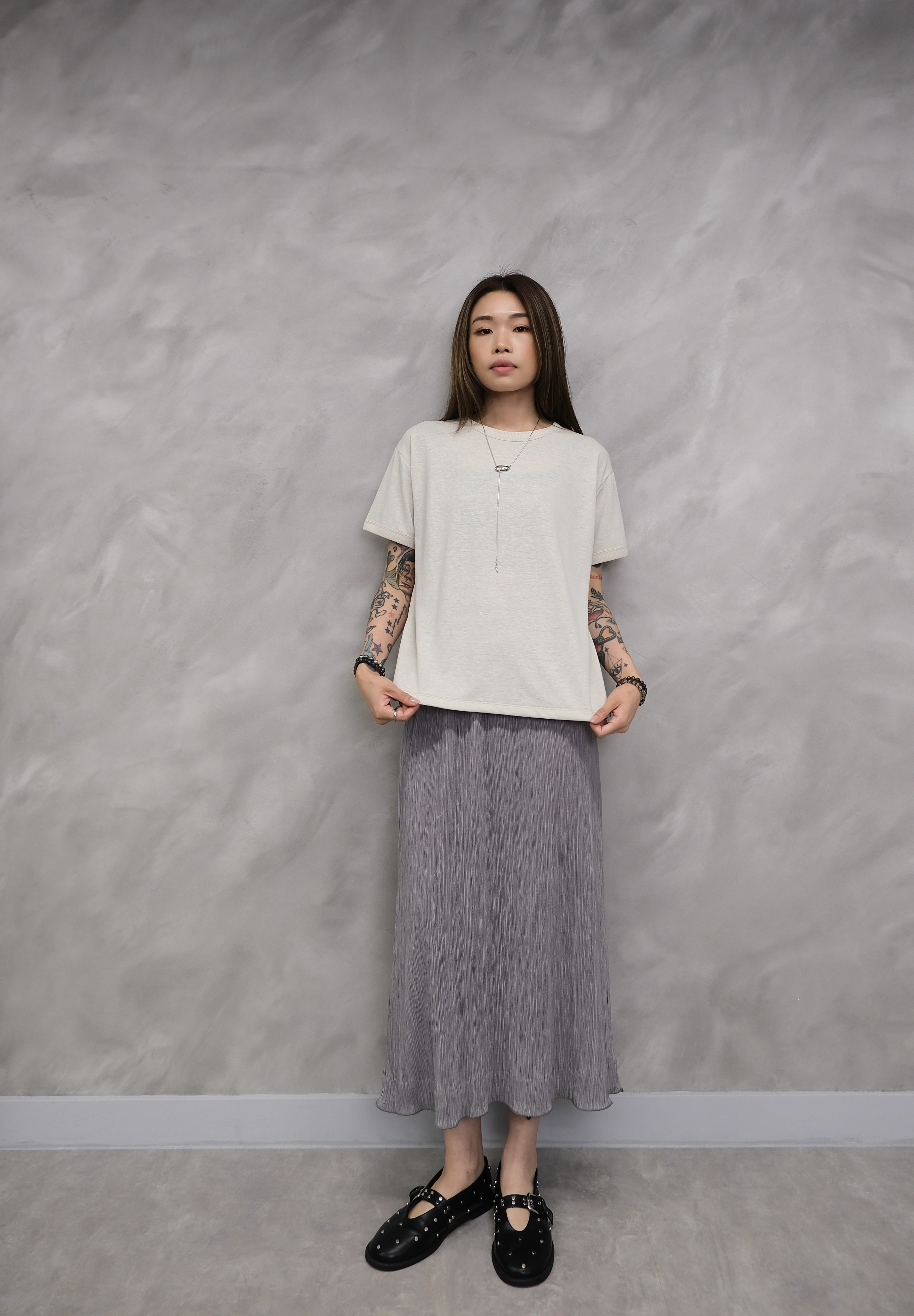 Linen basic tee #top139