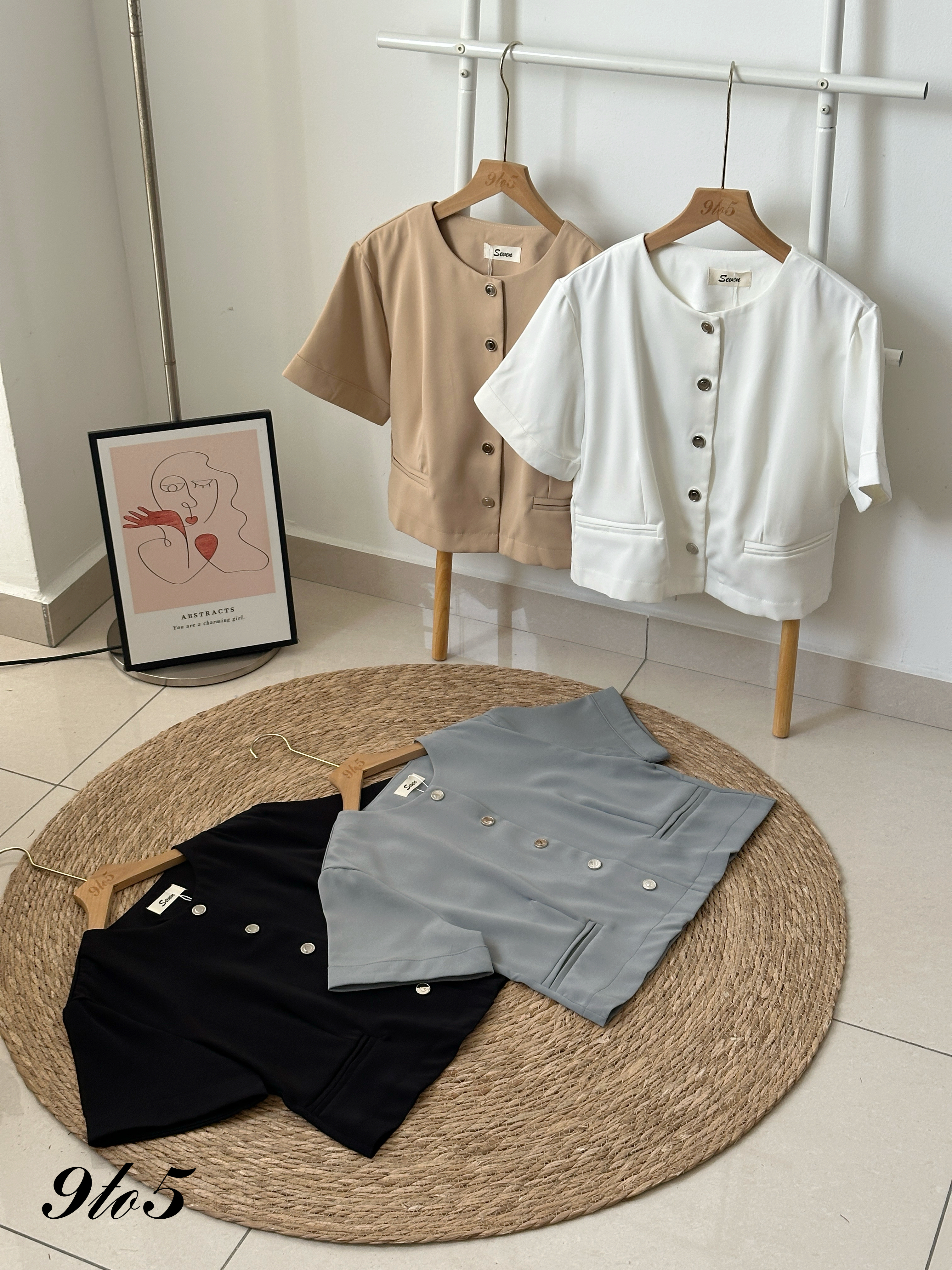 T4226 Short Sleeve Crop Blazer - 4 Colors 