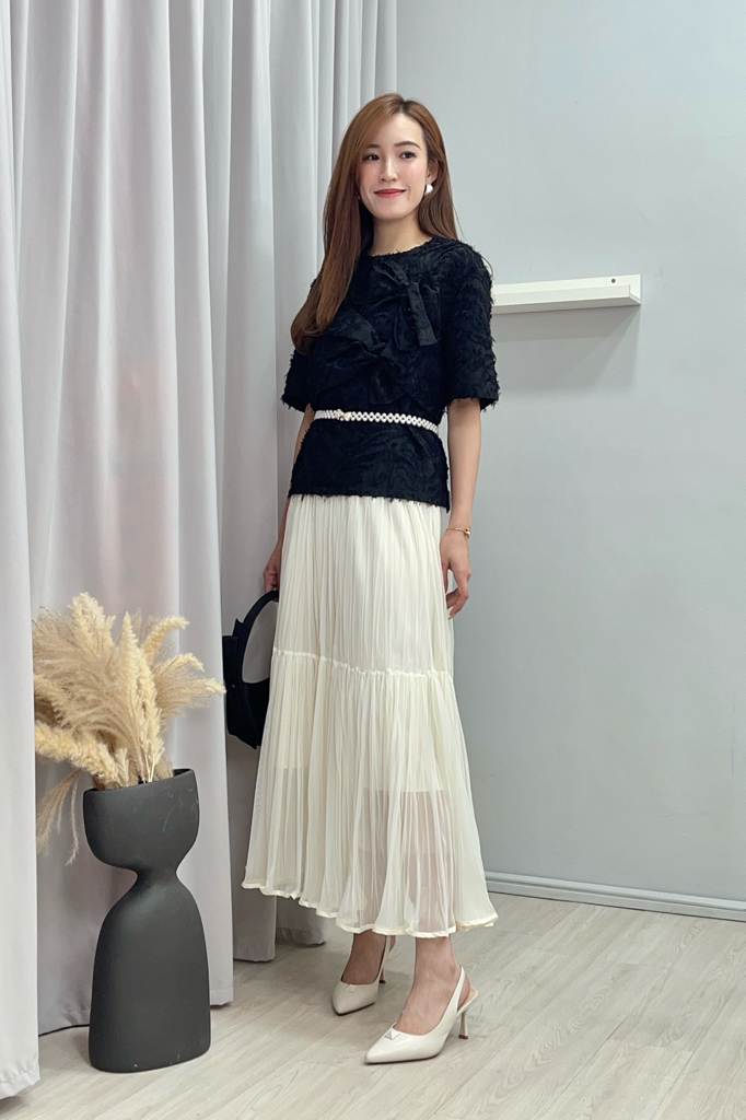 935 Ethereal Pleated Chiffon Skirt
