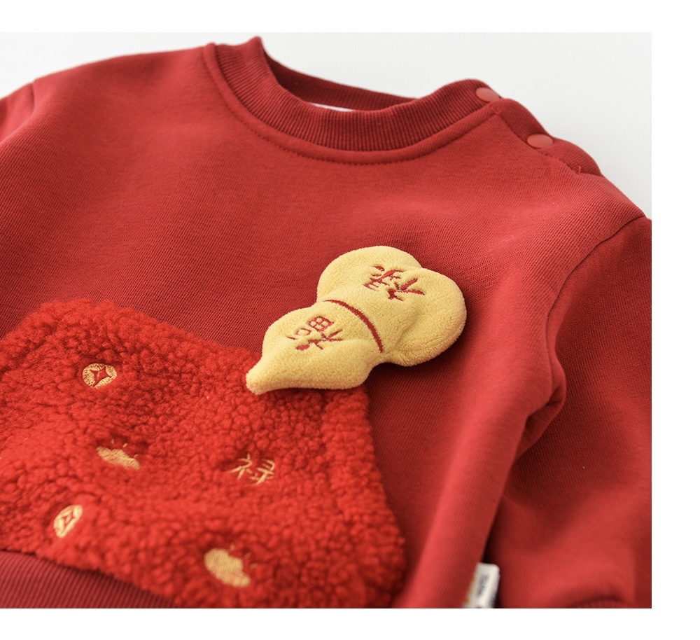 🧨新年款預訂🧨福祿加絨毛絨口袋衛衣