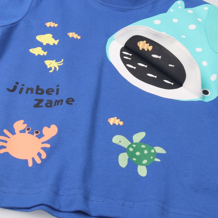 🆕【⭐訂購⭐】🌀 🇯🇵 日本直送 趣味海洋生物圖案 鯨鯊 移動嘴巴 短袖T恤［2款選］🌀 [ELDA-0001][260501]